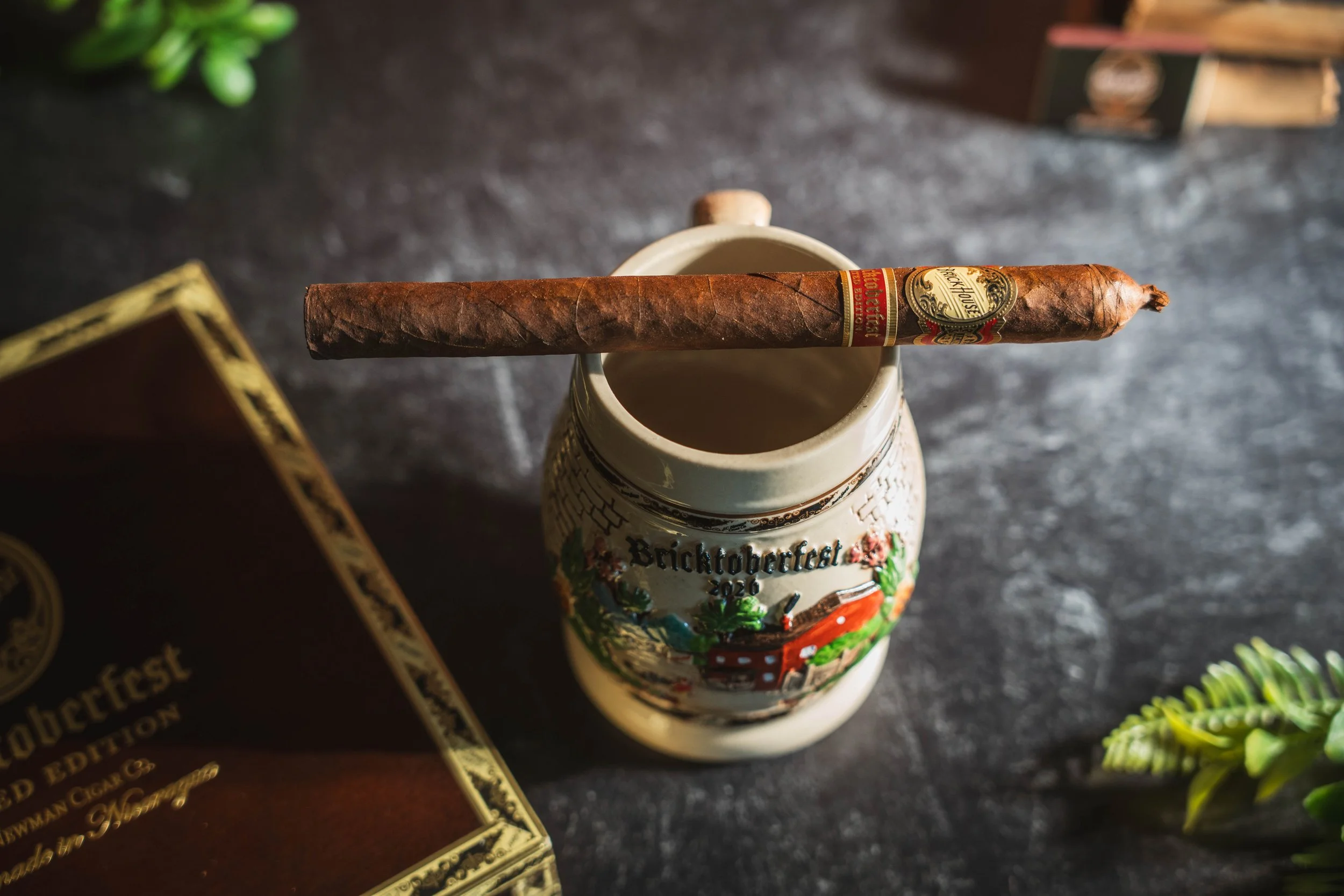 Bricktoberfest cigar and stein at Nolan's Cigar Bar