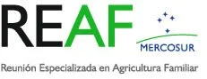 Logo of REAF MERCOSUR with text 'Reunión Especializada en Agricultura Familiar' and star symbols