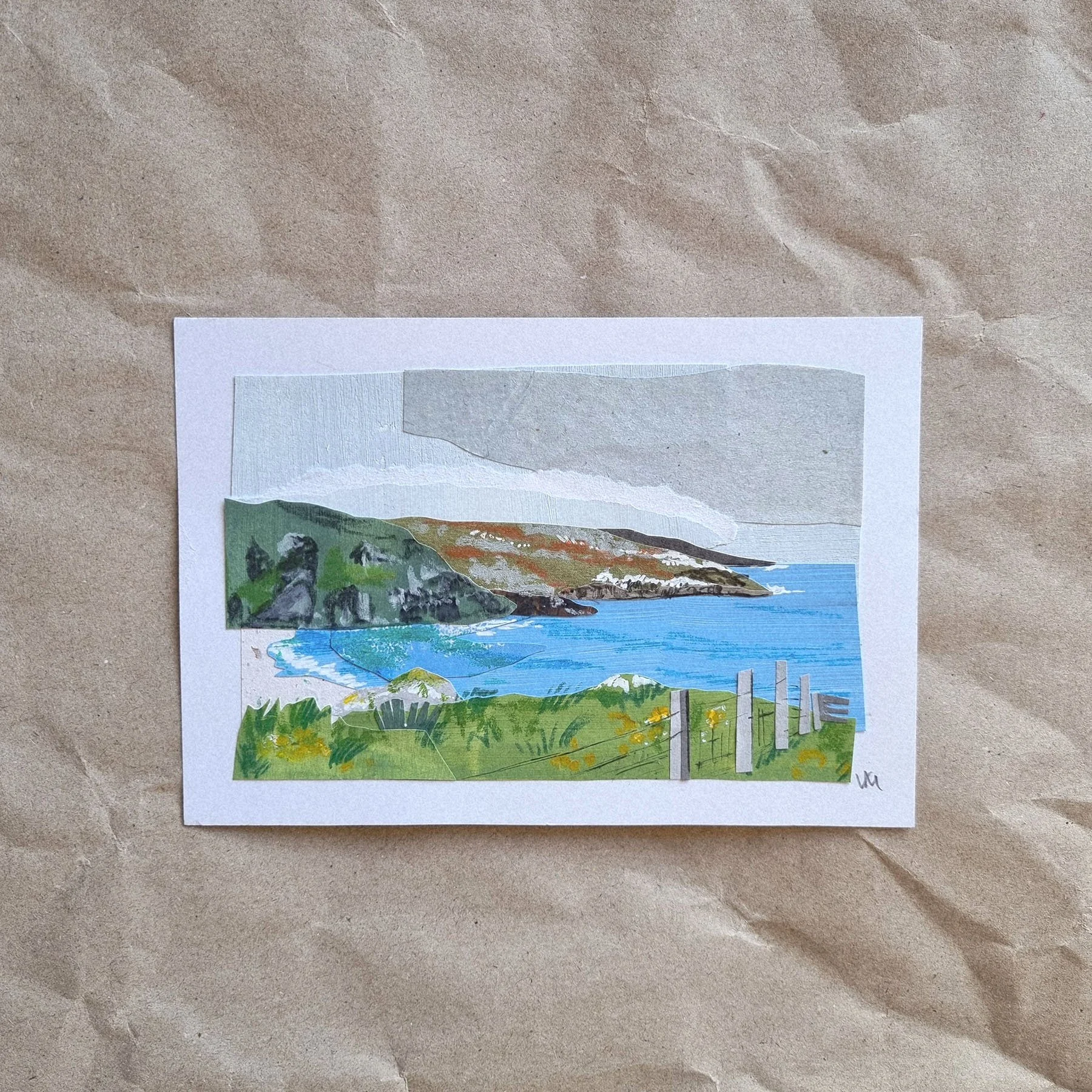 'Carnish Beach' Original Paper Collage