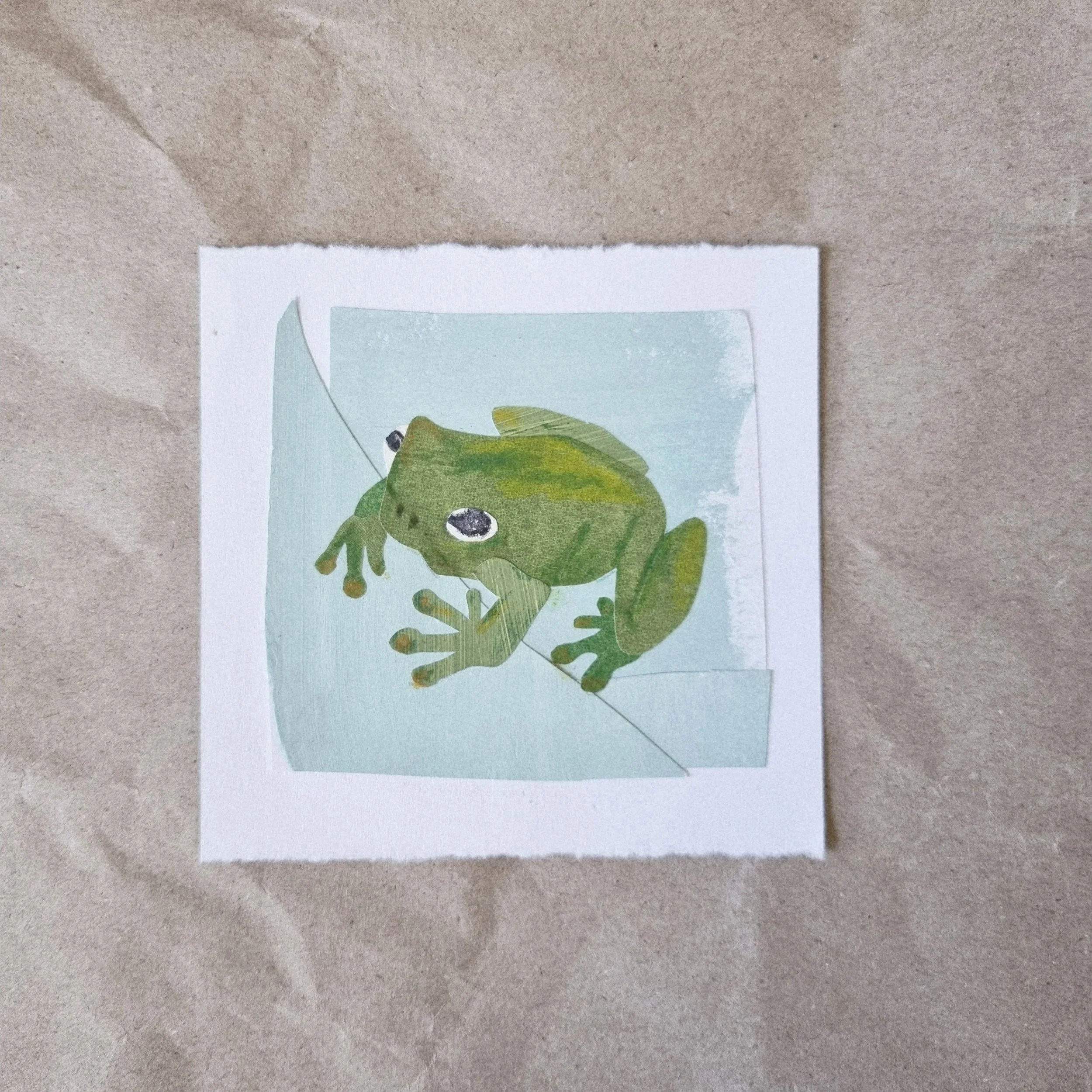 'Little Frog' Original Paper Collage