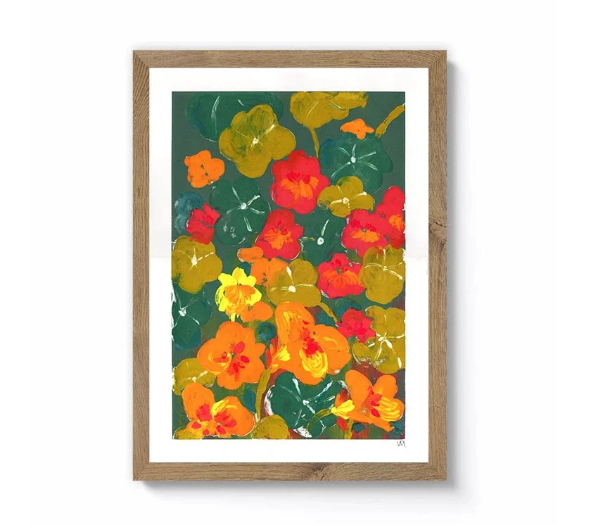Nasturtiums Mono Screen Print