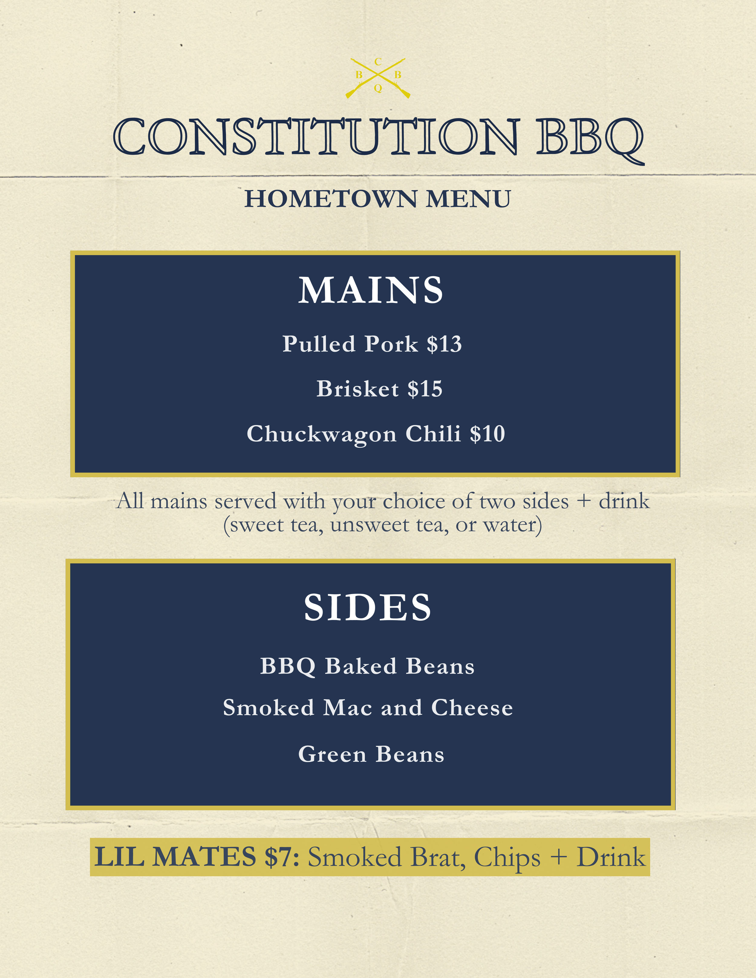 Menu — Constitution BBQ