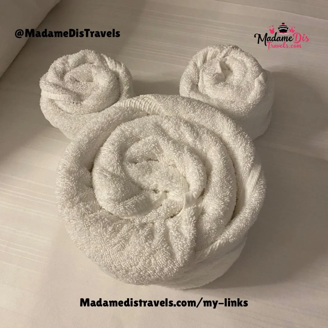 It&rsquo;s the little things that make a vacation feel truly special. walking into your stateroom and finding a "hidden Mickey" waiting for you is the best kind of welcome! 
These tiny touches are exactly why I love planning Disney vacation