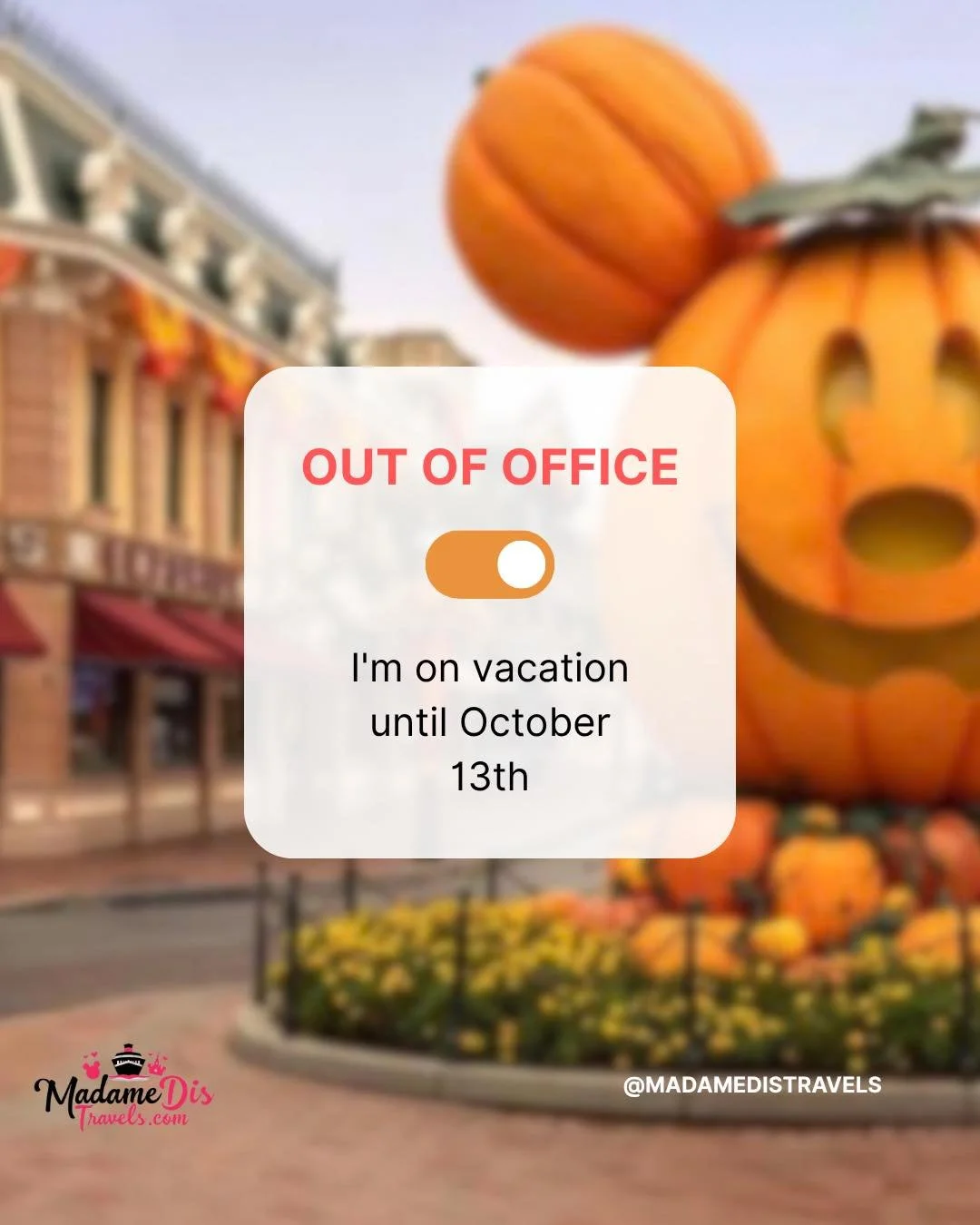 Out of Office: ACTIVATED! 🎃✨
I&rsquo;m stepping away from the desk and heading out on vacation until October 13th!
To all my current travelers: don't worry, you&rsquo;re in great hands! I will still be monitoring urgent emails for active travel need