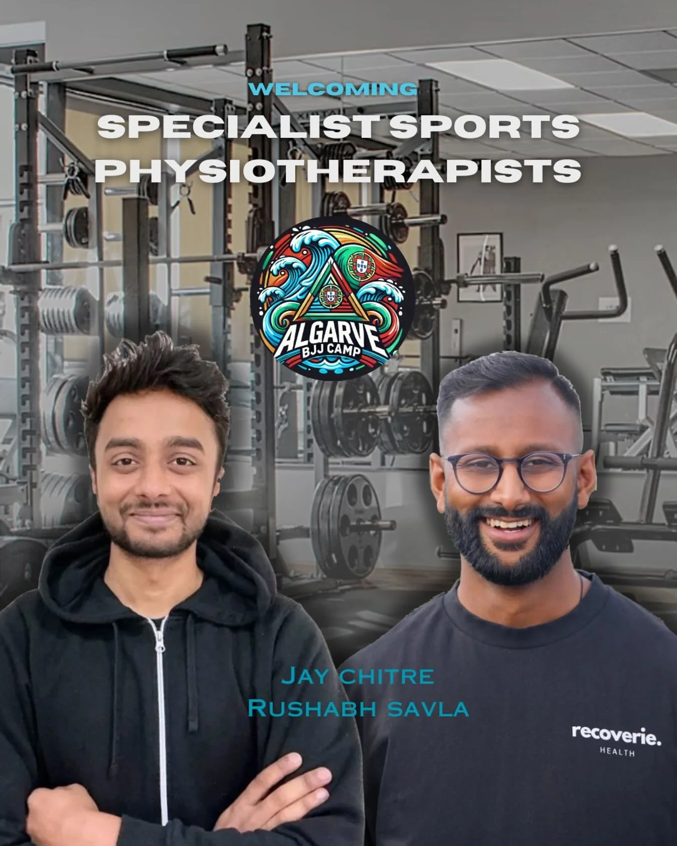 Big news for our upcoming BJJ Camp in Vilamoura 🇵🇹🔥 We&rsquo;re excited to welcome Rushabh Savla &amp; Jay Chitre from Recoverie Health 🩺💪

These specialist sports physios will be running injury prevention clinics &amp; VALD (strength testing) f