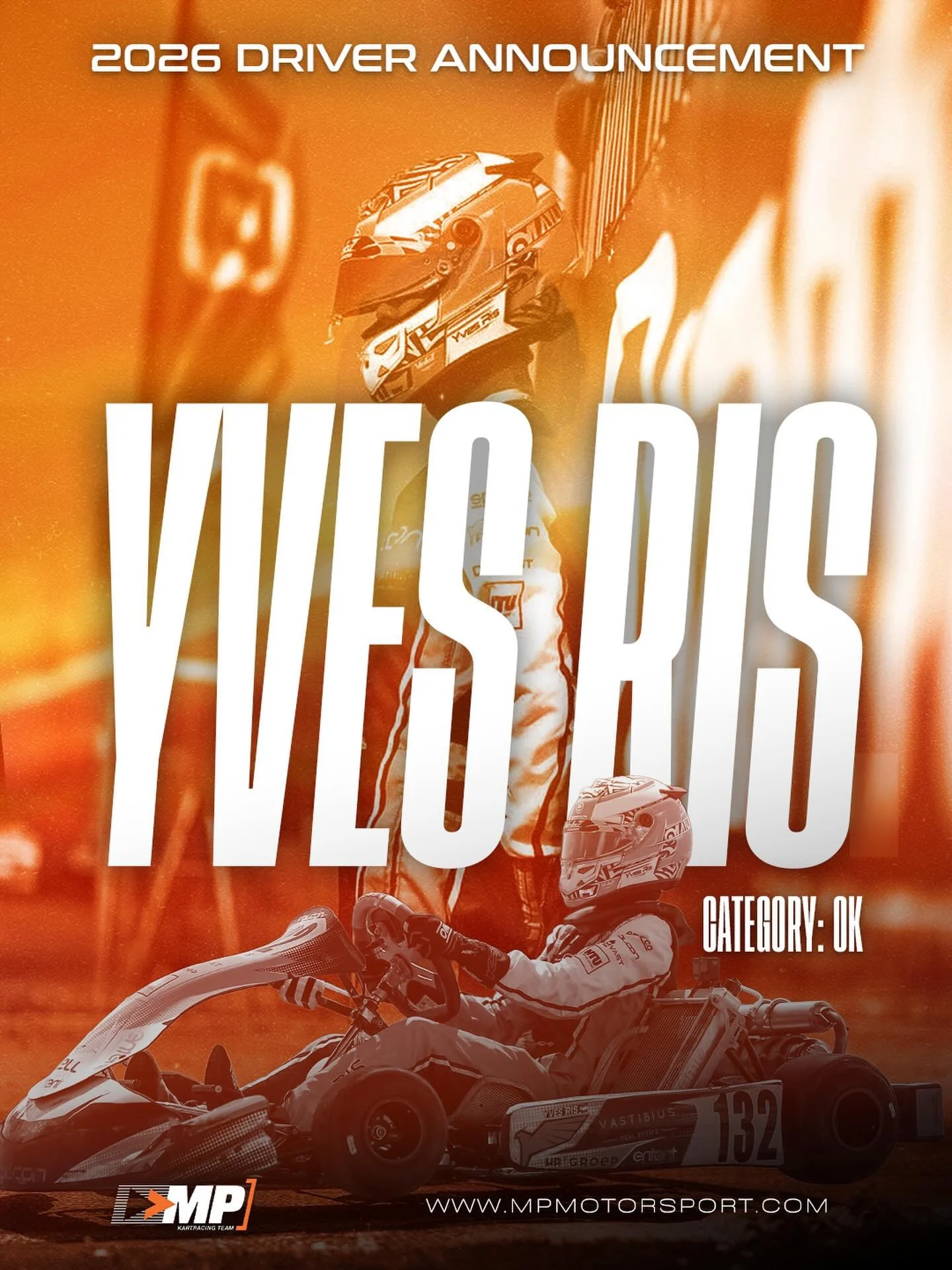 🖤 MP Motorsport 2026 |  Driver Signing No. 2 🍊 
 
We&rsquo;re thrilled to welcome Yves Ris to MP Motorsport for the 2026 season 🧡

Yves will compete in the OK category, bringing proven pace, sharp racecraft, and huge potential to our growing lineu