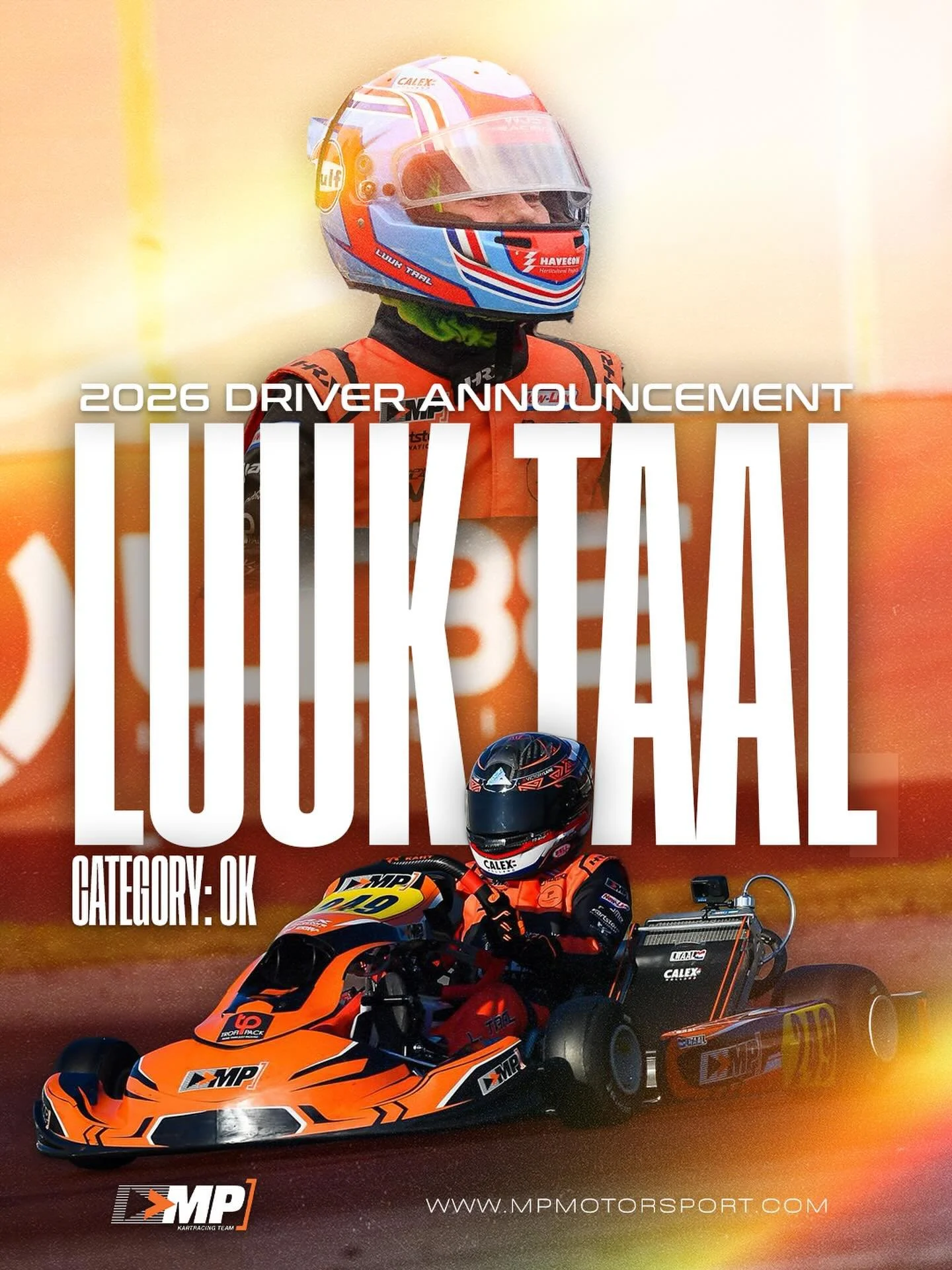 🖤 MP Kart Team 2026 | Driver Confirmation 🍊

After a strong initial set of races at the back end of 2025, showcasing impressive speed, commitment, and rapid progress, Luuk Taal will continue with the MP Kart Team for the 2026 season 🧡

Luuk will c