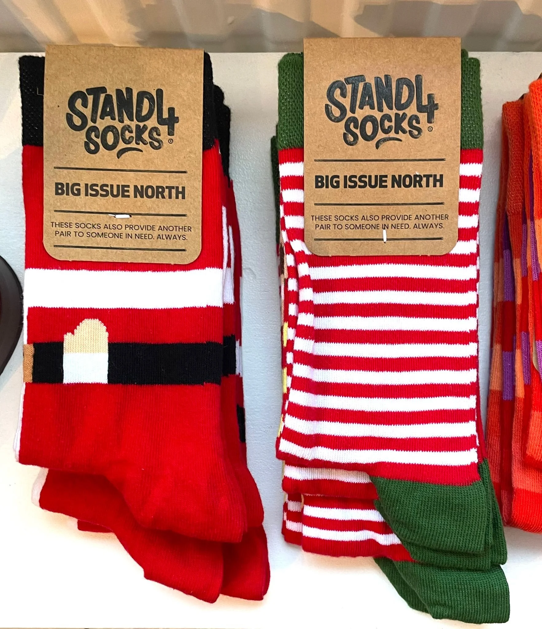 stand for sock big issue north festive colour socks