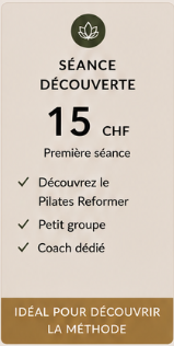 Séance découverte de Pilates Reformer à Plan-les-Ouates – 15 CHF.