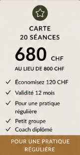 Carte de 20 séances de Pilates Reformer à Plan-les-Ouates – 680 CHF.