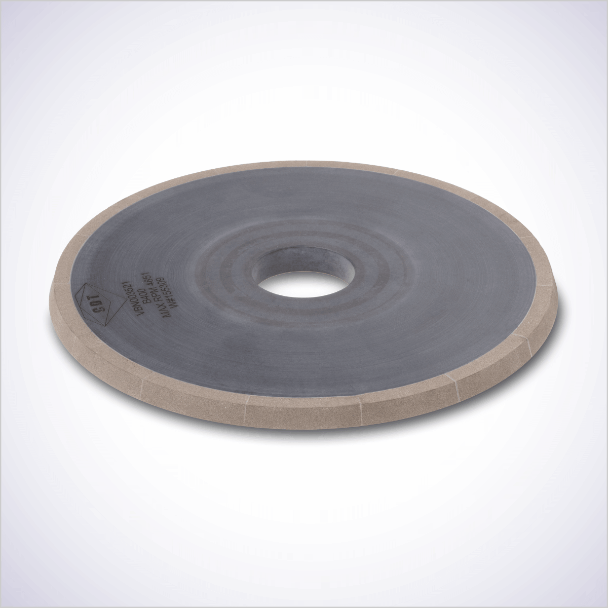  Vitrified CBN wheel with 3E1S geometry, optimized for precision internal grinding on the Studer S131R. 