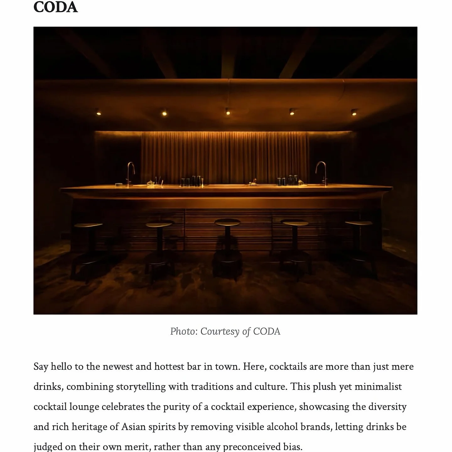 On City Nomad&rsquo;s latest list of the &lsquo;Best Cocktail Bars in Singapore&rsquo; 🏆