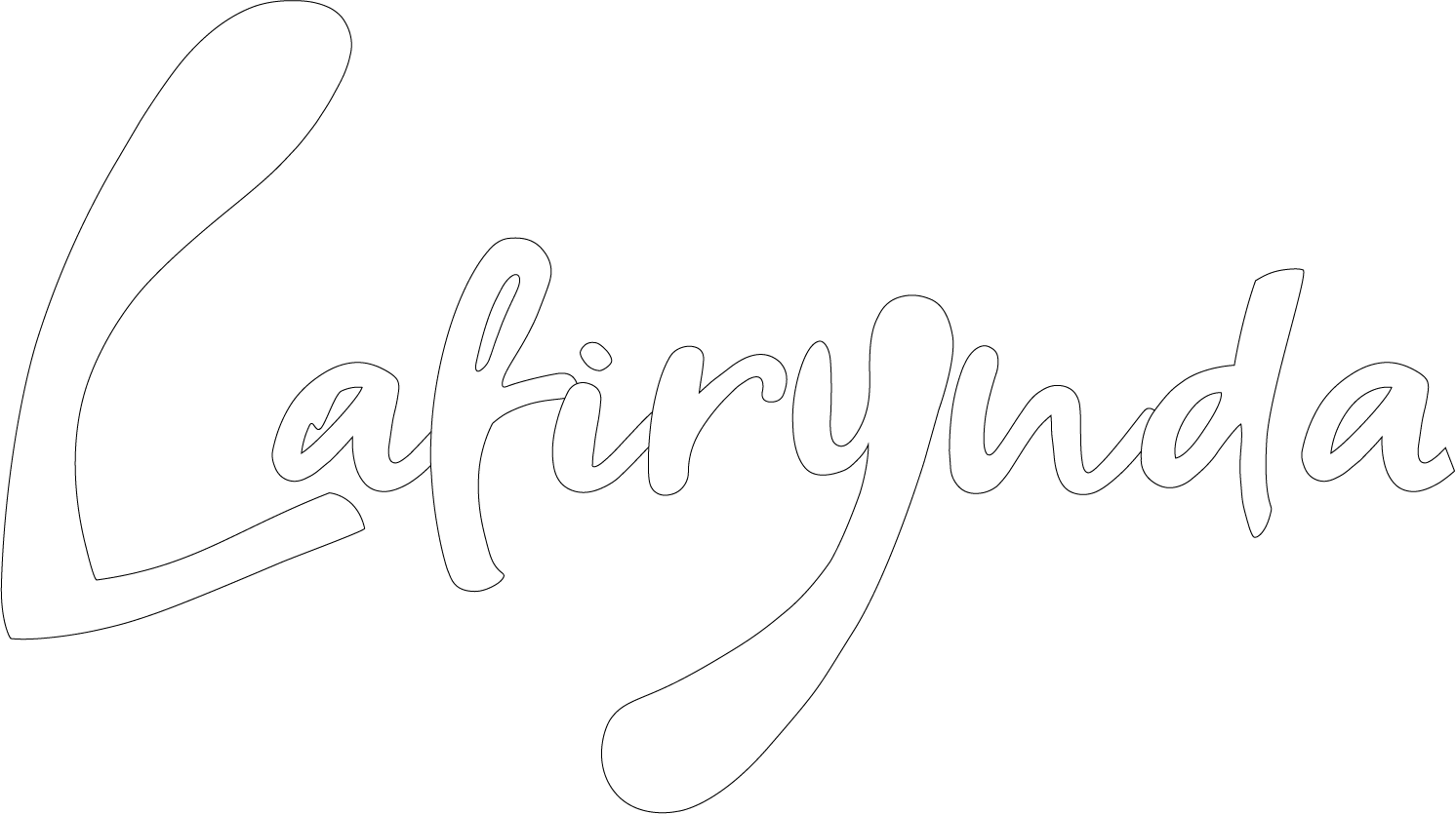 Logo with the word "Lafiryuqa" written in white cursive font on a black background.