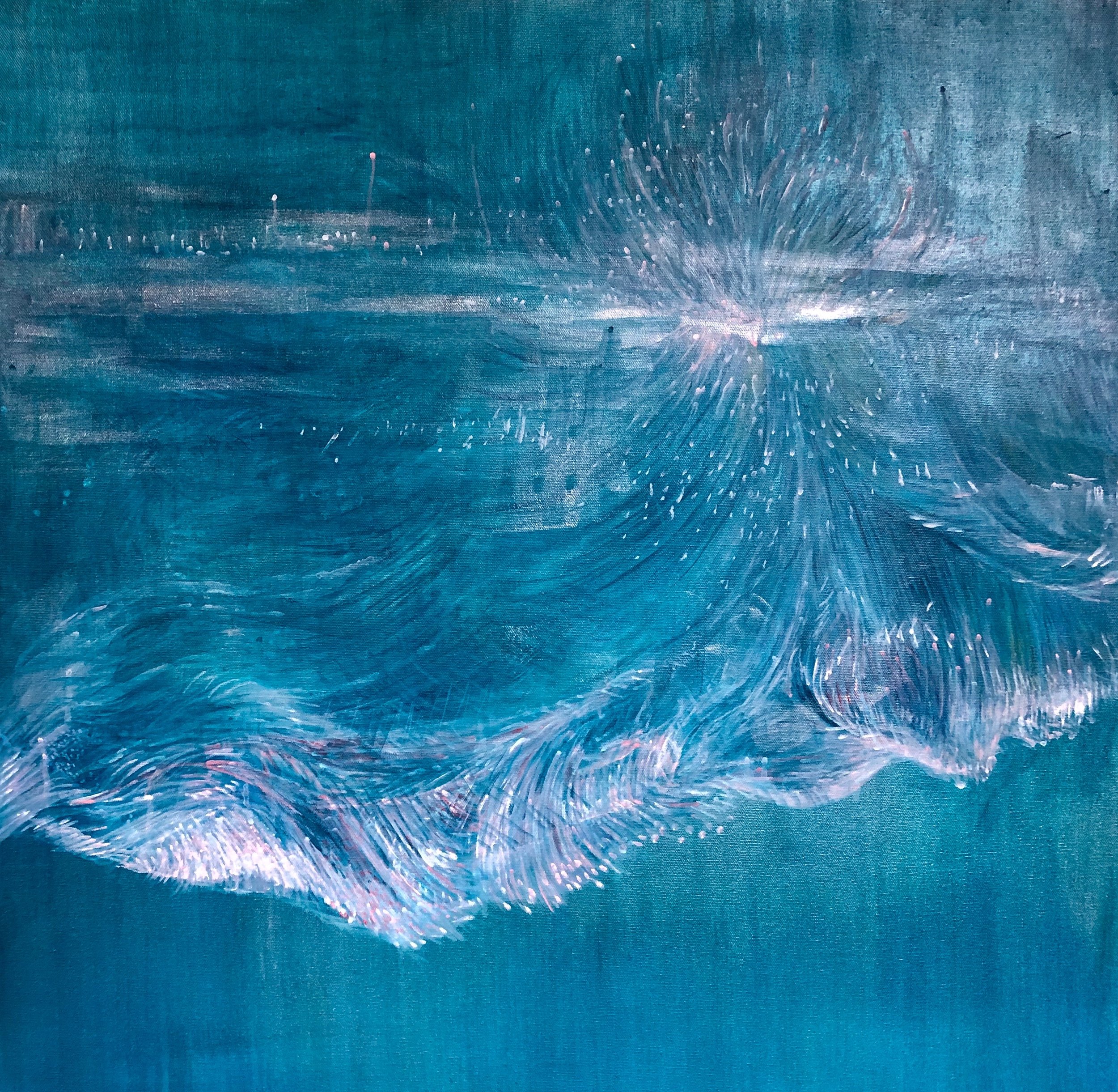 Bioluminescence, Acrylic on Canvas, 30" x 30," 2022, SOLD