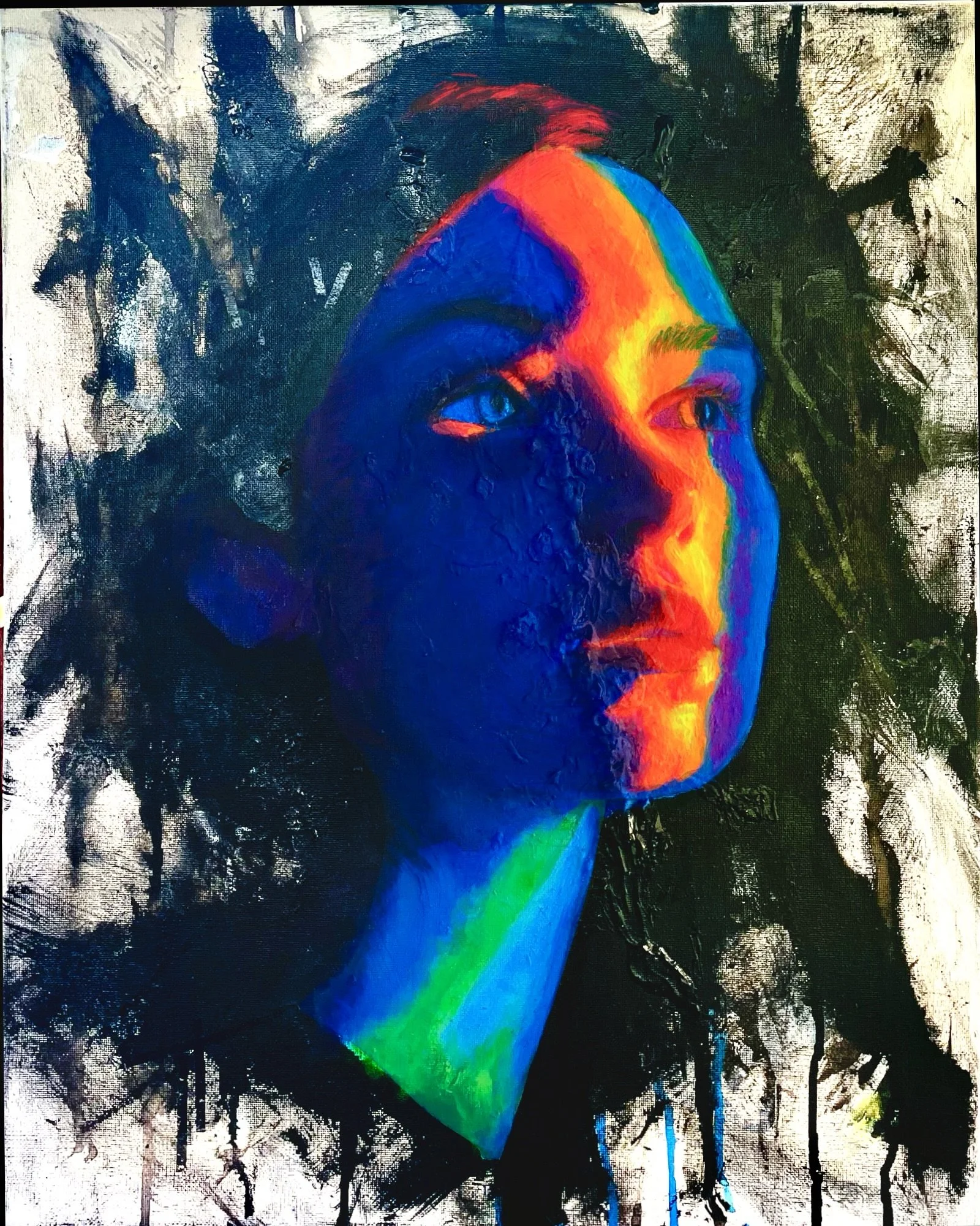 Painting from my postnoir series, acrylic on canvas, 16&rdquo;x20&rdquo;
.
.
.
.
.
.
.
.
.
.
#portraitpainting #abstractfigurative #postnoir #neonoir #neonnoir