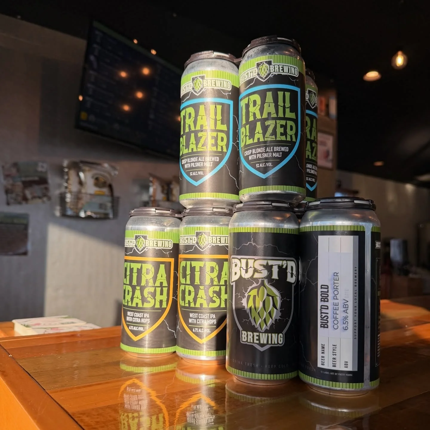 🍺 COOLER ALERT! 🍺

Fresh 4-packs are HERE and they&rsquo;re calling your name! We just stocked the cooler with a freshly canned batch of Citra Crash! Plus we&rsquo;ve got Trailblazer and the last 4 packs of Bust&rsquo;d Bold - grab &rsquo;em while 