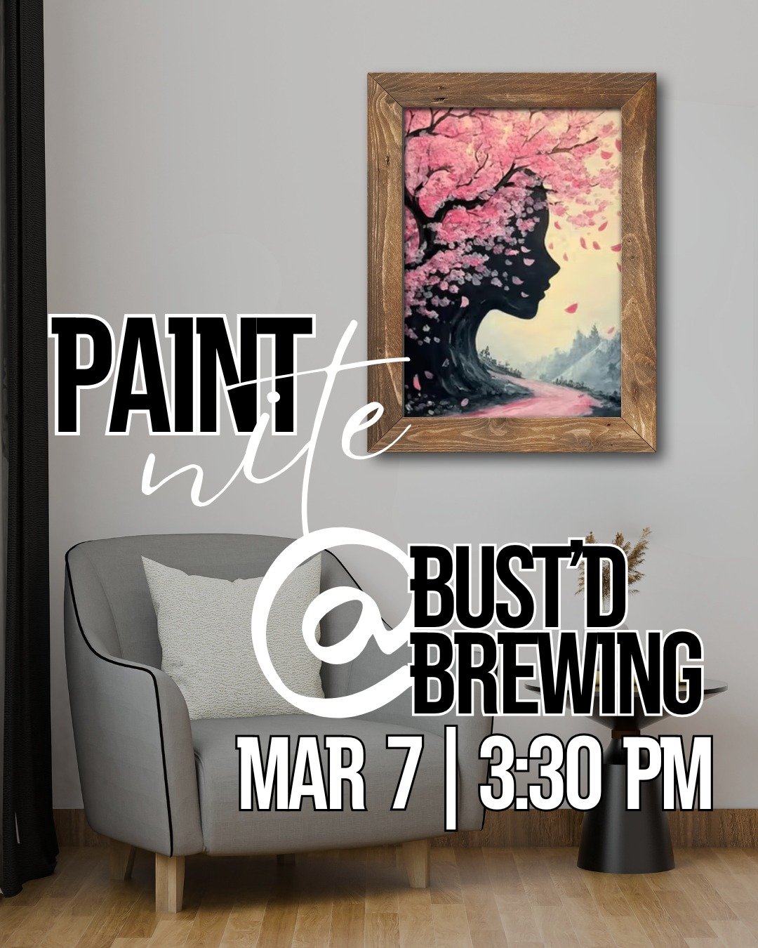 Brushes up. 🎨🍺

We're hosting a Paint Nite right here at Bust'd and it's going to be a whole vibe &mdash; just in time for International Women's Day! 💐

No experience needed. No judgment. Just good beer, good company, and a painting you'll actuall