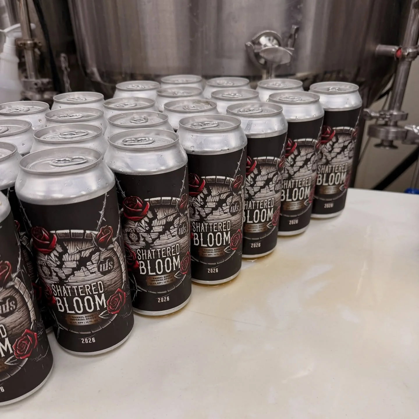 NINE months in the making, and today it&rsquo;s finally yours. 🌹 

Shattered Bloom hits the taps at Bust&rsquo;d Brewing today at 2pm. Our bourbon barrel-aged stout, aged in Four Roses barrels with our friends at UFS, is ready and waiting.

Tulips o