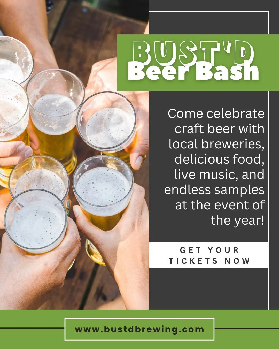 This is your sign to stop sleeping on Bust'd Beer Bash. 👀

Local craft beer. Two live music acts. A Frank's Italian Beef meal voucher included with your ticket. Good people. Great vibes. All in Peoria Heights on Sunday, May 24.

Tickets are $45 righ