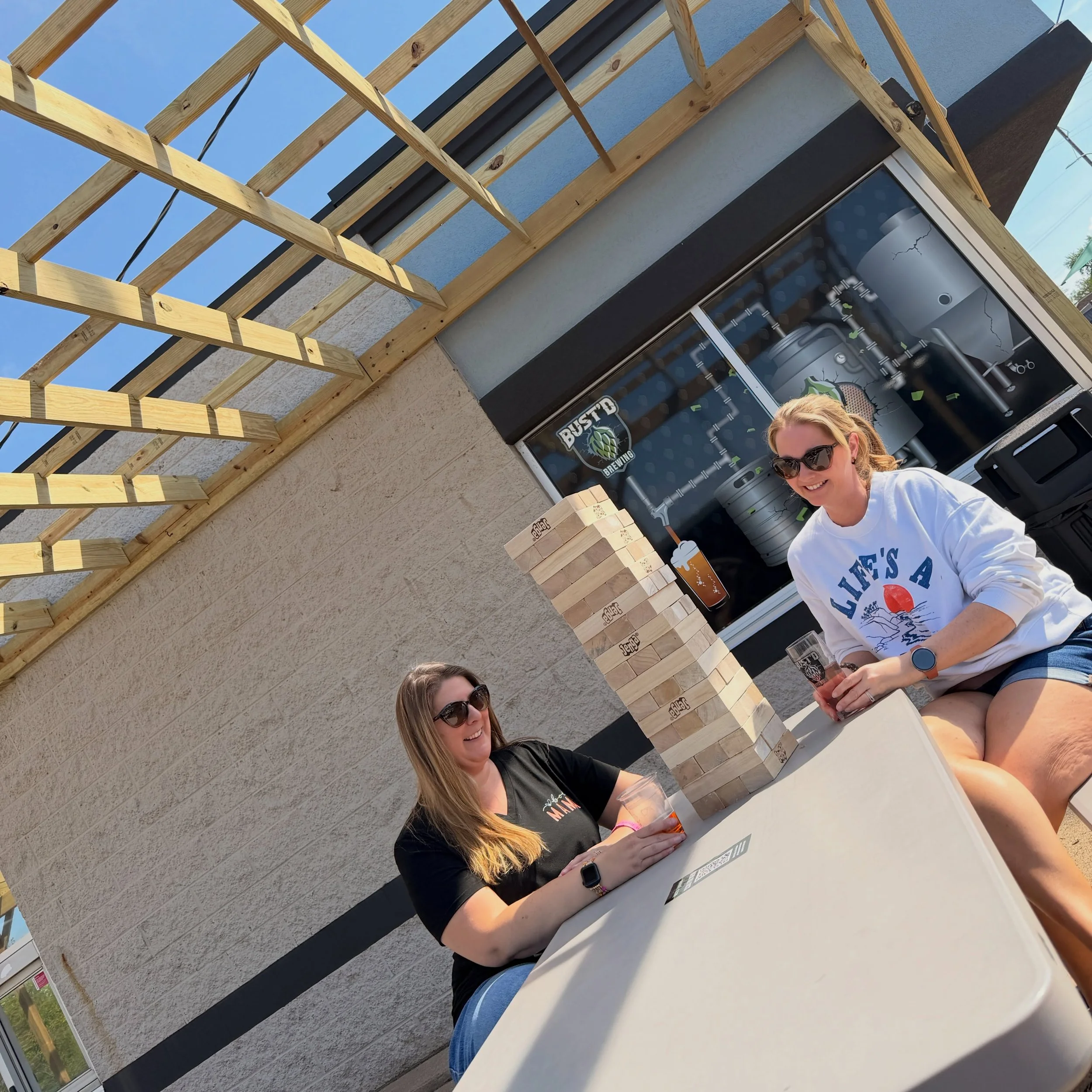 Here&rsquo;s your Saturday forecast. ☀️

High of 77. Full sun. And a pergola with your name on it.

We open at noon today &mdash; which means you&rsquo;ve got just enough time to make your plans, round up your people, and get yourself to Bust&rsquo;d