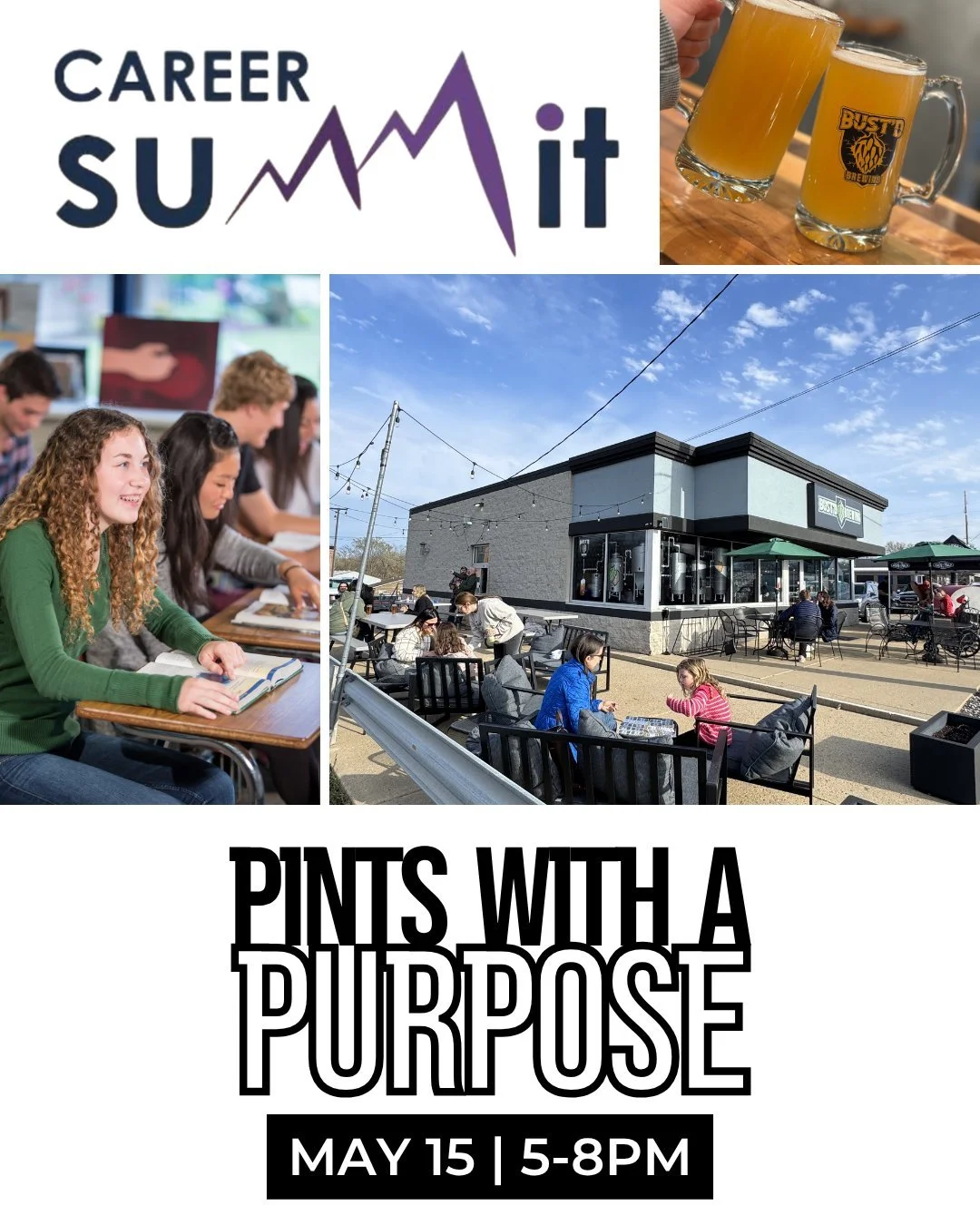 PINTS WITH A PURPOSE: Career Summit

Friday, May 15 | 5&ndash;8pm

Career Summit is doing the work to help local folks find their footing, build their futures, and chase down careers that actually fit. We're proud to pour with them.

Here's the deal: