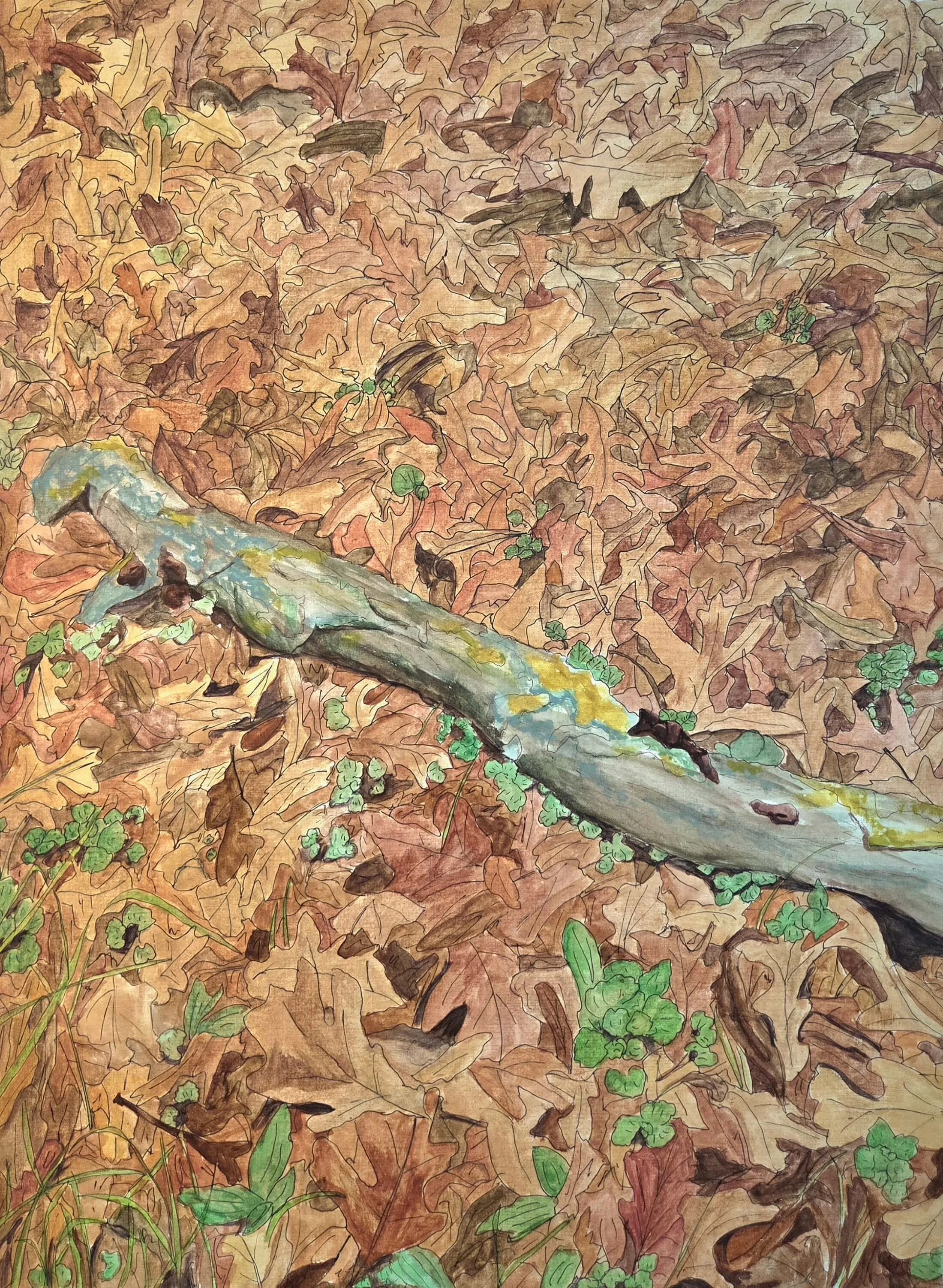 "Greenwood Park (Wood-Ear)", 2023, watercolour and ink on paper, 24"x18"