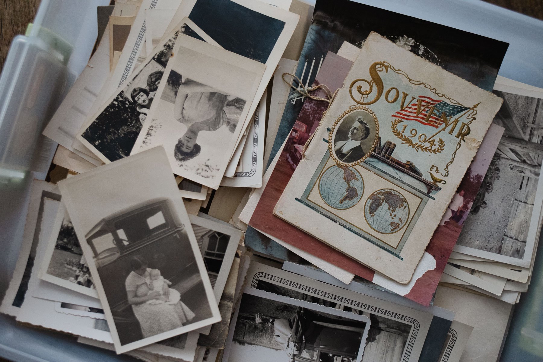 Box of old family photos