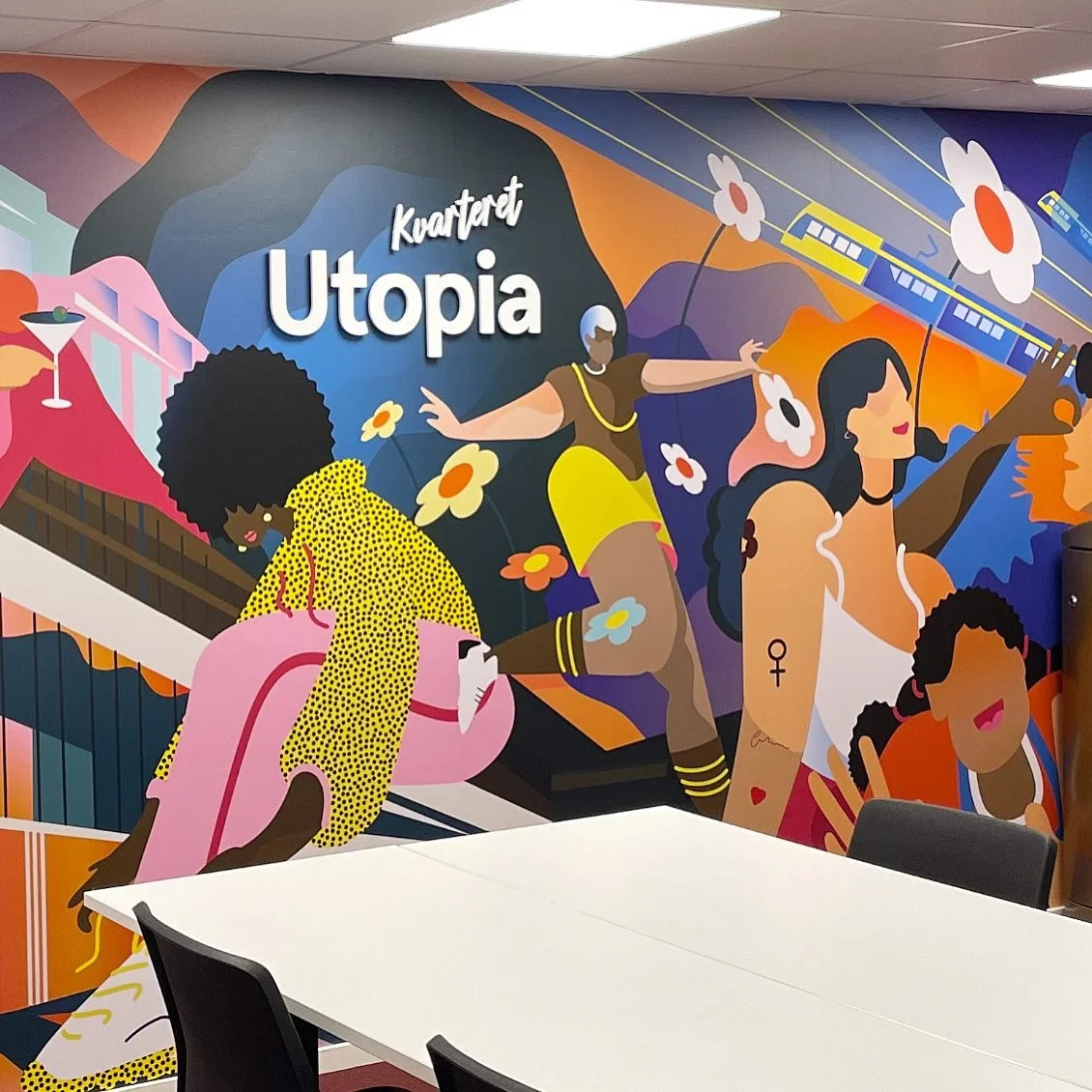 H&auml;nger du i Kvarteret Utopias konferensrum s&aring; m&ouml;ts du av mina illustrationer 💖