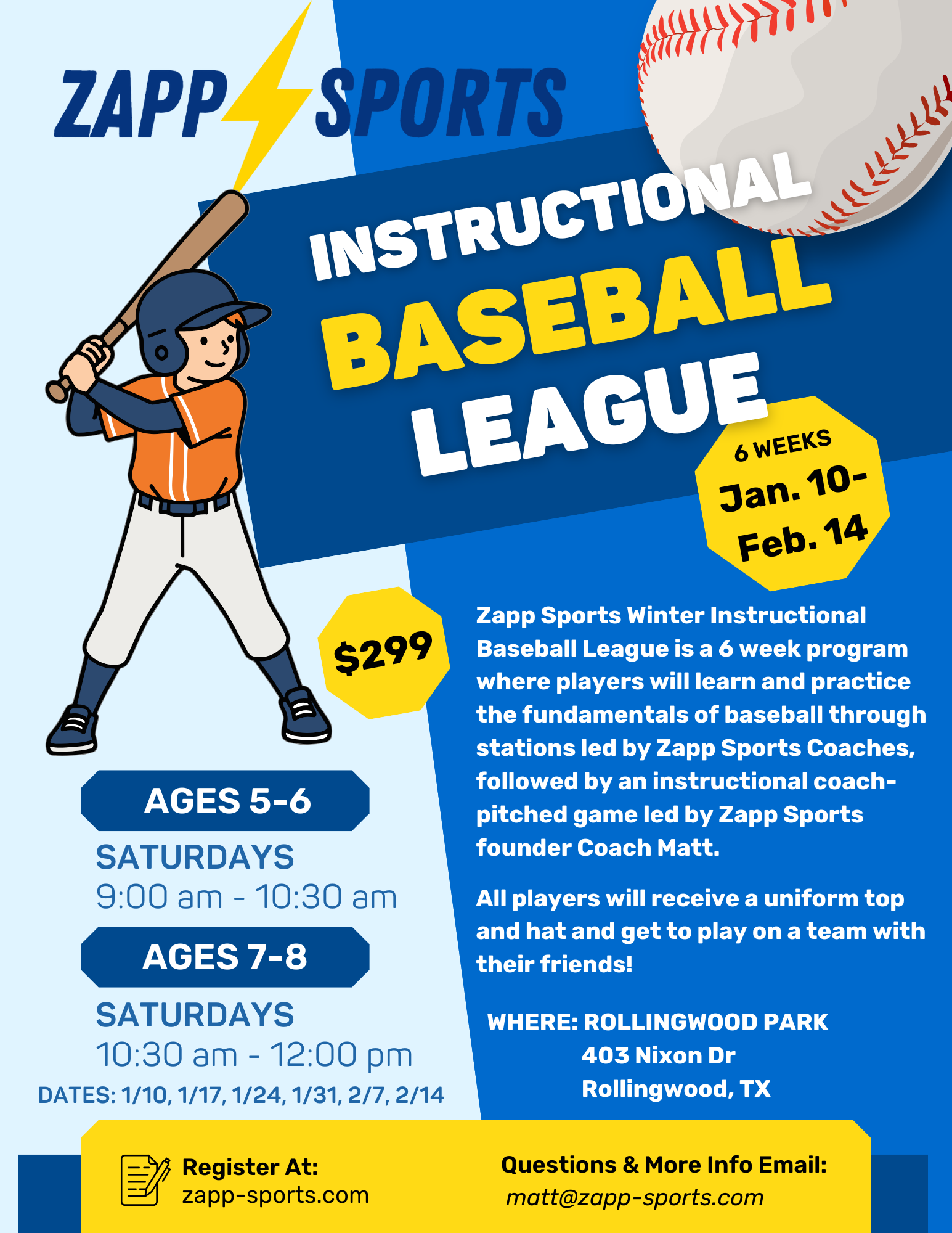 Instructional Winter Baseball League