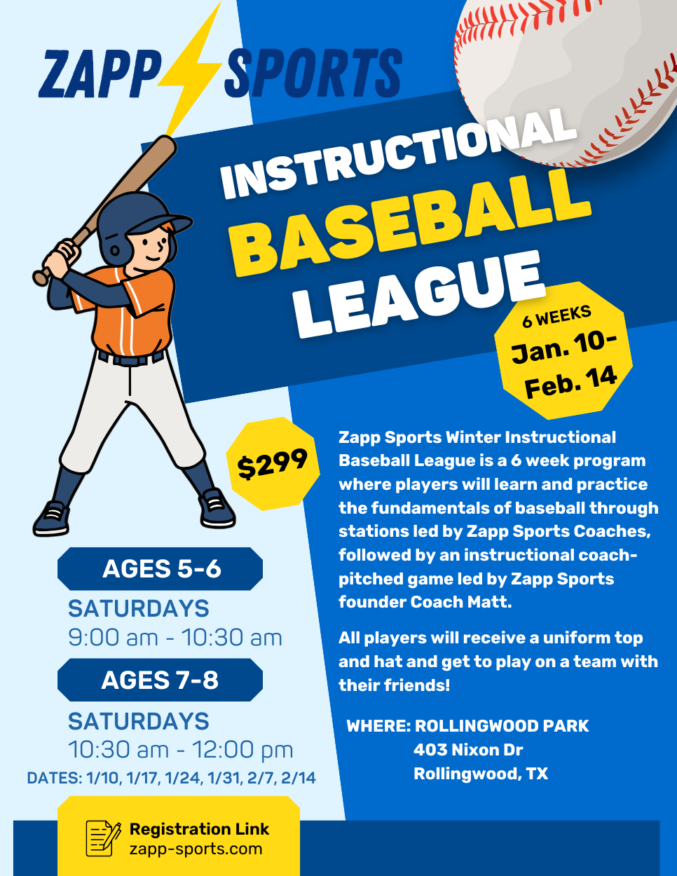 Instructional Winter Baseball League