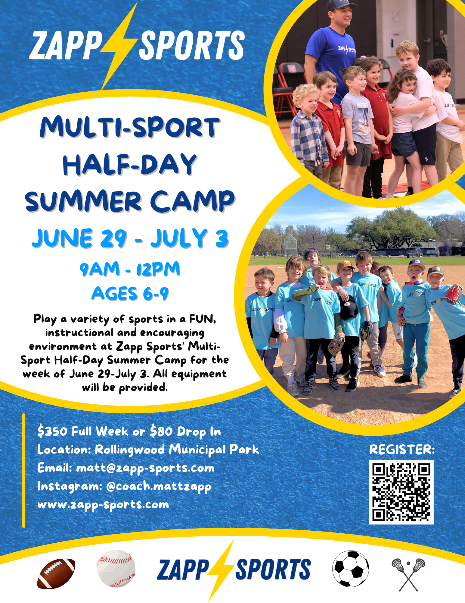 Multi-Sport Half-Day Summer Camp (June 29 - July 3)