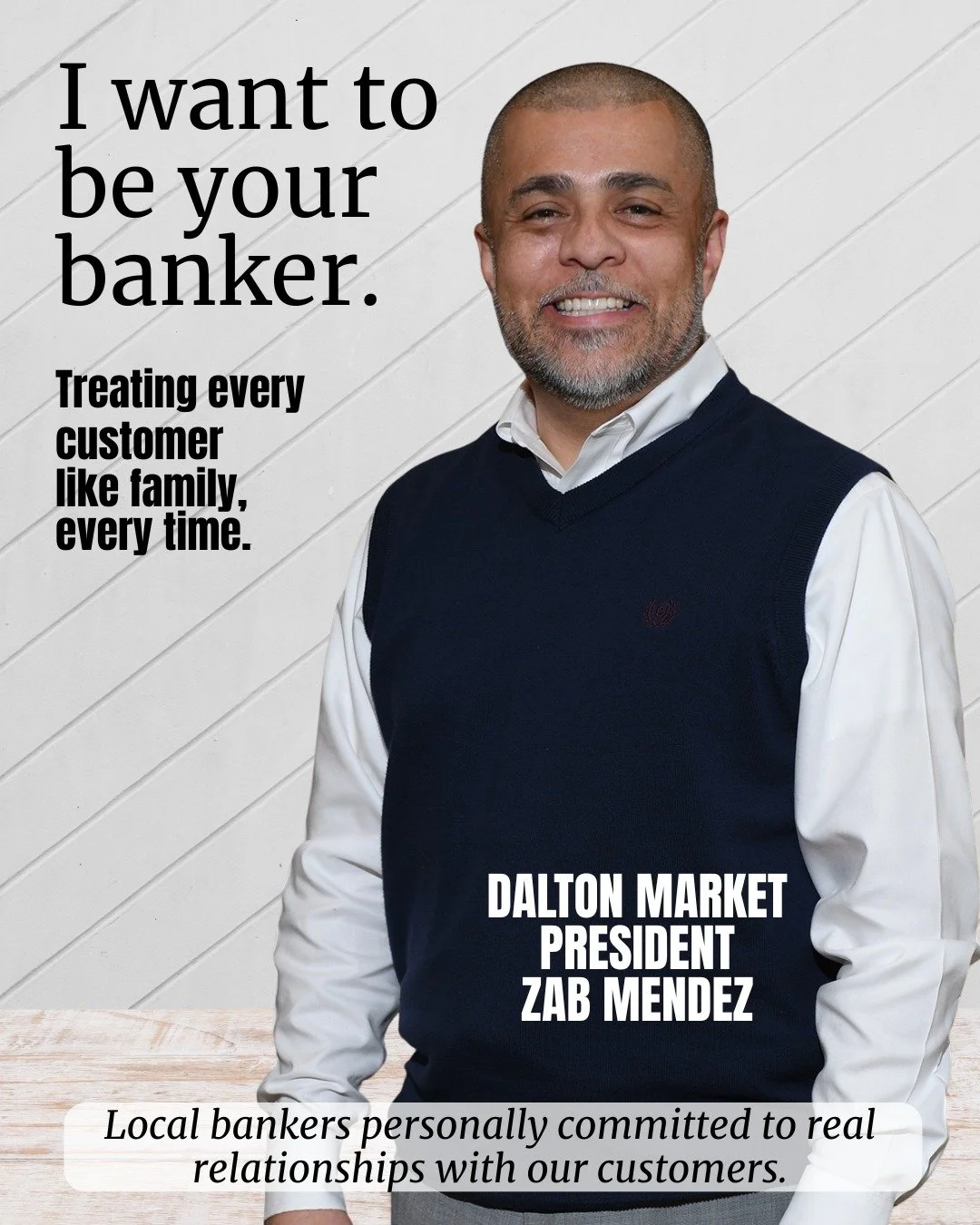 Because banking is about people.

To Zab Mendez, every customer is more than an account &mdash; they&rsquo;re part of his community. He&rsquo;s known for his people-first approach, treating others like family and always putting their needs first. Zab