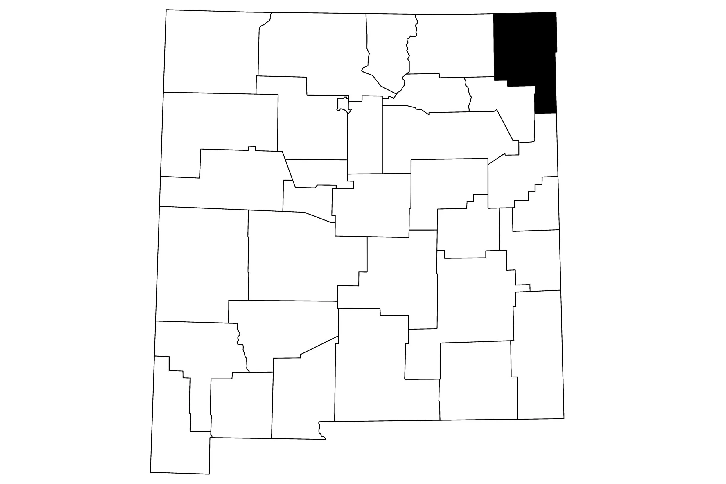 Map of New Mexico highlighting Union County in black.