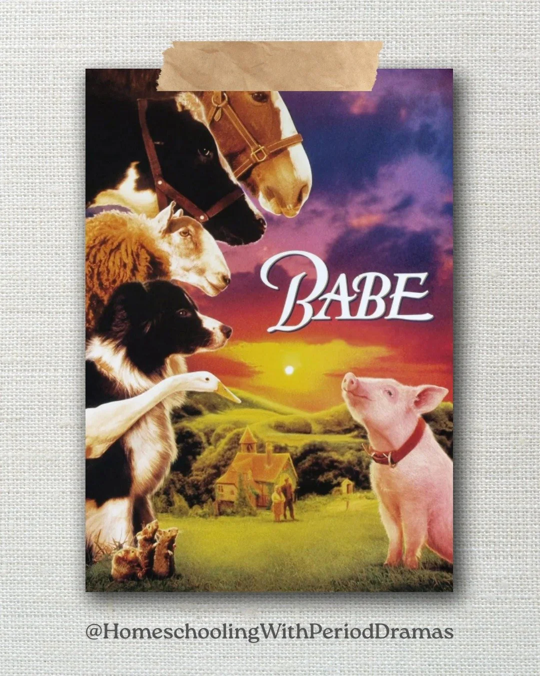 📺 Babe (1995) | G (I'd bump that up to PG)
A gentle piglet raised among sheep discovers he can herd with kindness rather than force, proving his worth on a farm that never expected him to be more than livestock. While not set in a particular time pe
