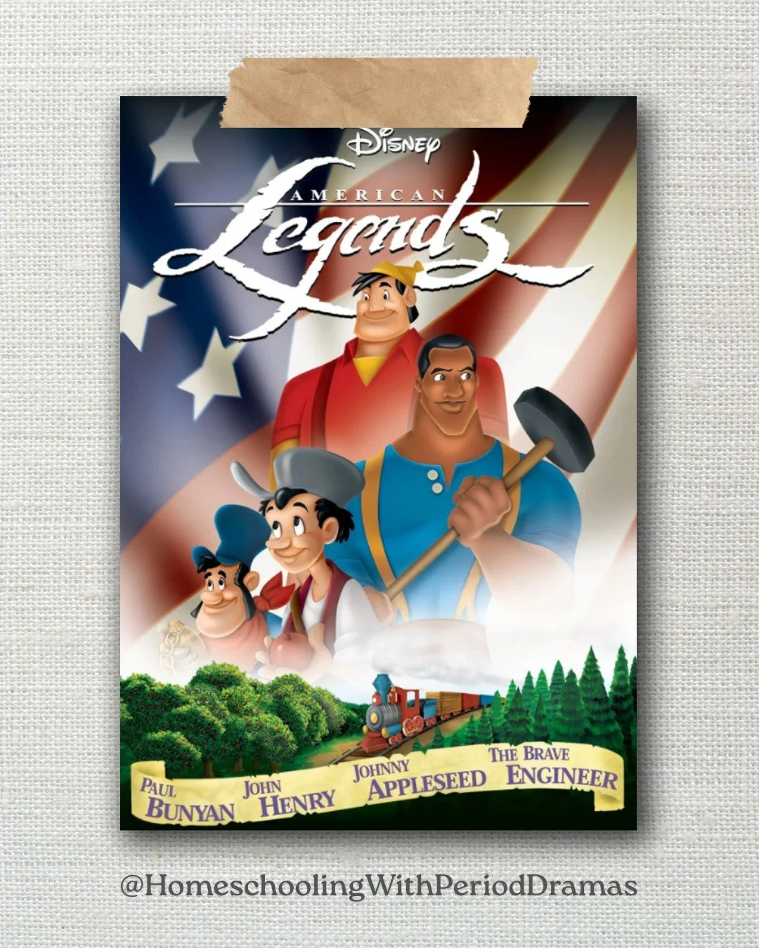 🎬 Disney's American Legends (2002) | Not Rated
This is an animated collection of classic folk tales that brings to life the heroic adventures of Johnny Appleseed, Paul Bunyan, John Henry, and Casey Jones, celebrating American history, hard work, and