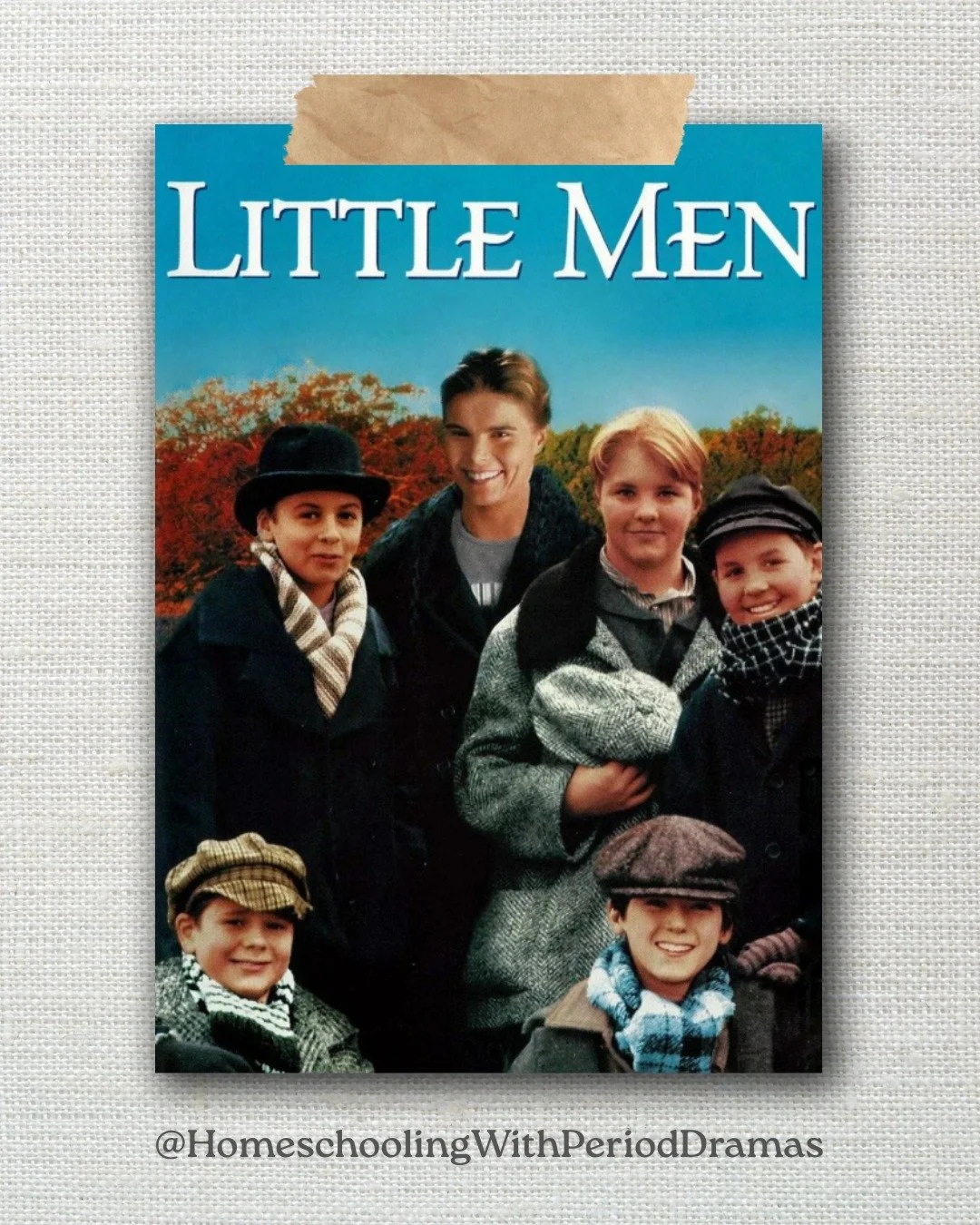 🎬 Little Men (1998) | PG
Jo and Professor Bhaer open their home to a lively group of boys, each with their own struggles and dreams. Filled with humor, warmth, and important life lessons. Set in 1871, and based on the book by Louisa May Alcott.
👦🏻