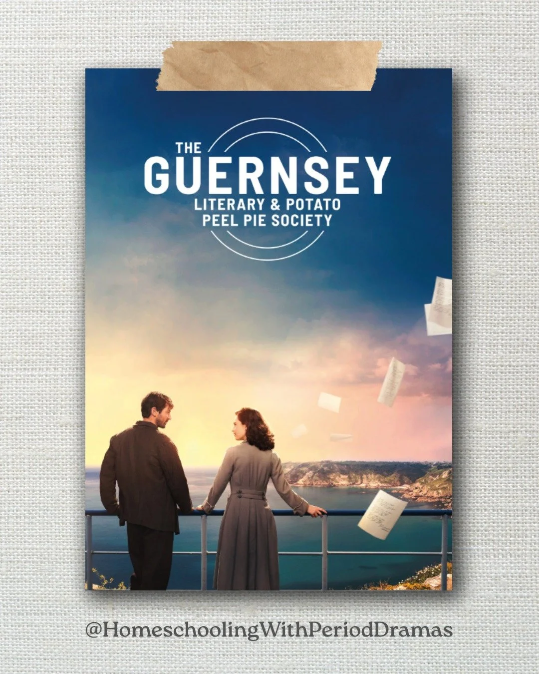 🎬 The Guernsey Literary and Potato Peel Pie Society (2018) | Not Rated (I would personally give it a PG/PG-13)
This period drama follows Juliet Ashton, a London writer who travels to post&ndash;WWII Guernsey to learn the story of a book club formed 