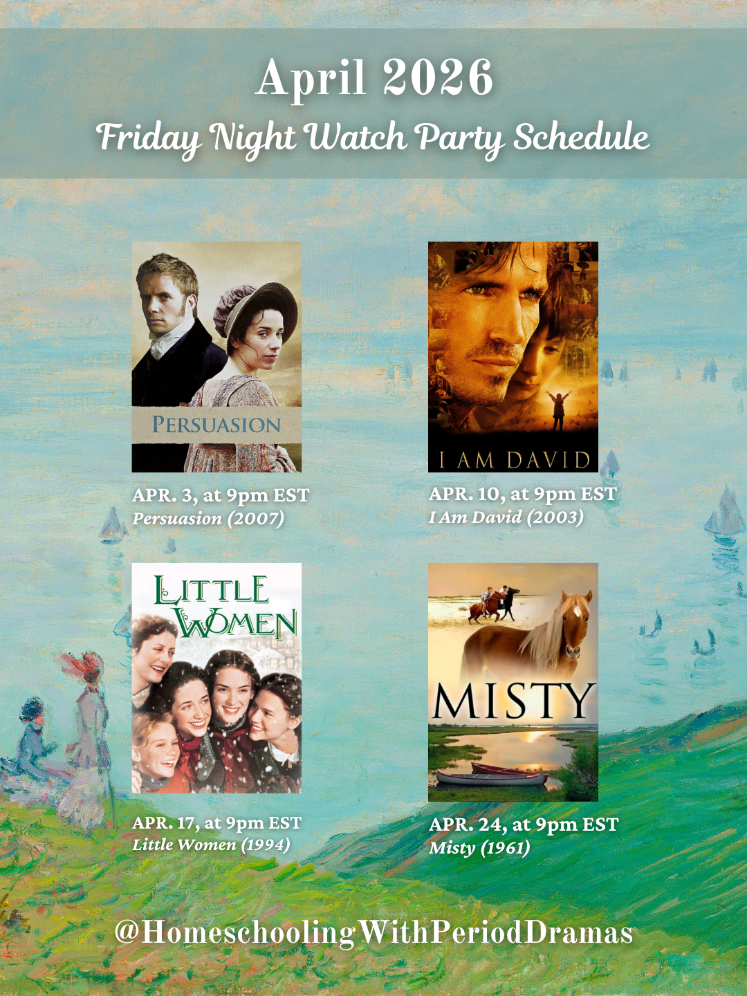 April 2026 Watch Party Schedule