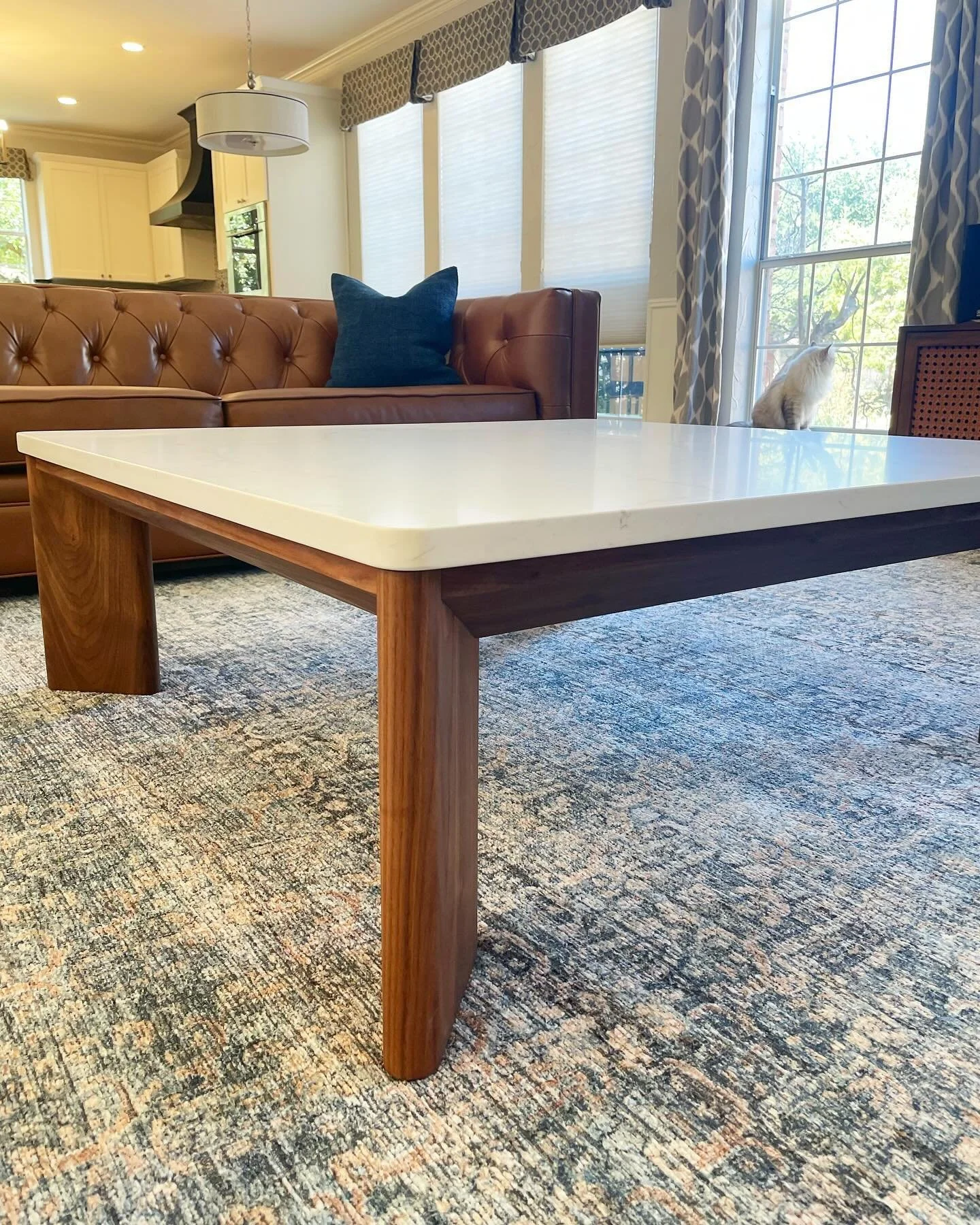 This beast of a coffee table was delivered last week. A 48&rdquo; square walnut coffee table with a beautiful quartz top. Talk about a statement maker! 😍 Thank you @melissamilvenan for letting us be part of your home again!
-
-
-
#walnut
#coffeetabl