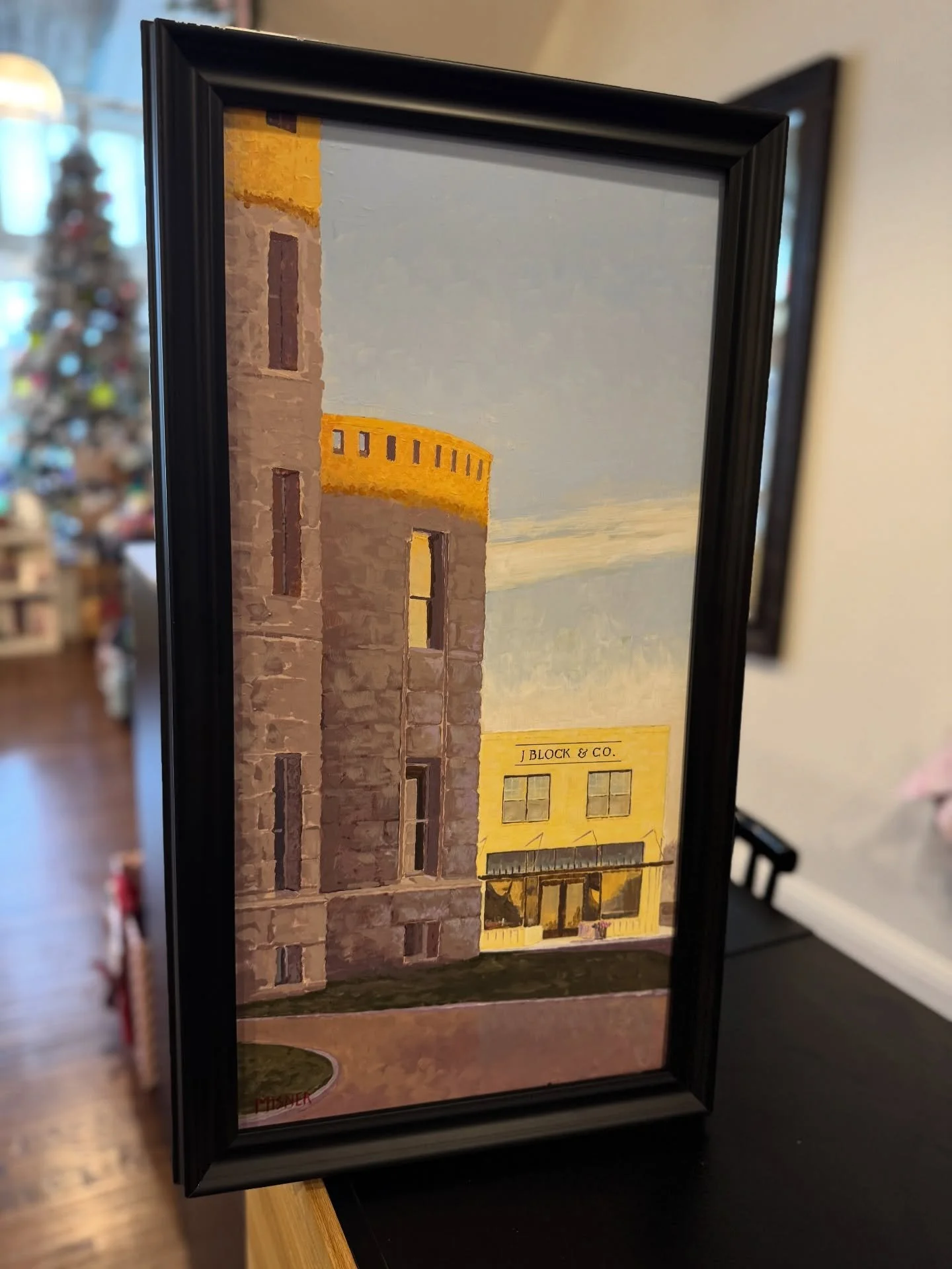 We received the most amazing piece of art today from our friend and local artist John Misner, a piece that we will cherish forever. It&rsquo;s a 1 of 1 hand painted landscape of our store and the beautiful Wise County Courthouse. We are completely in