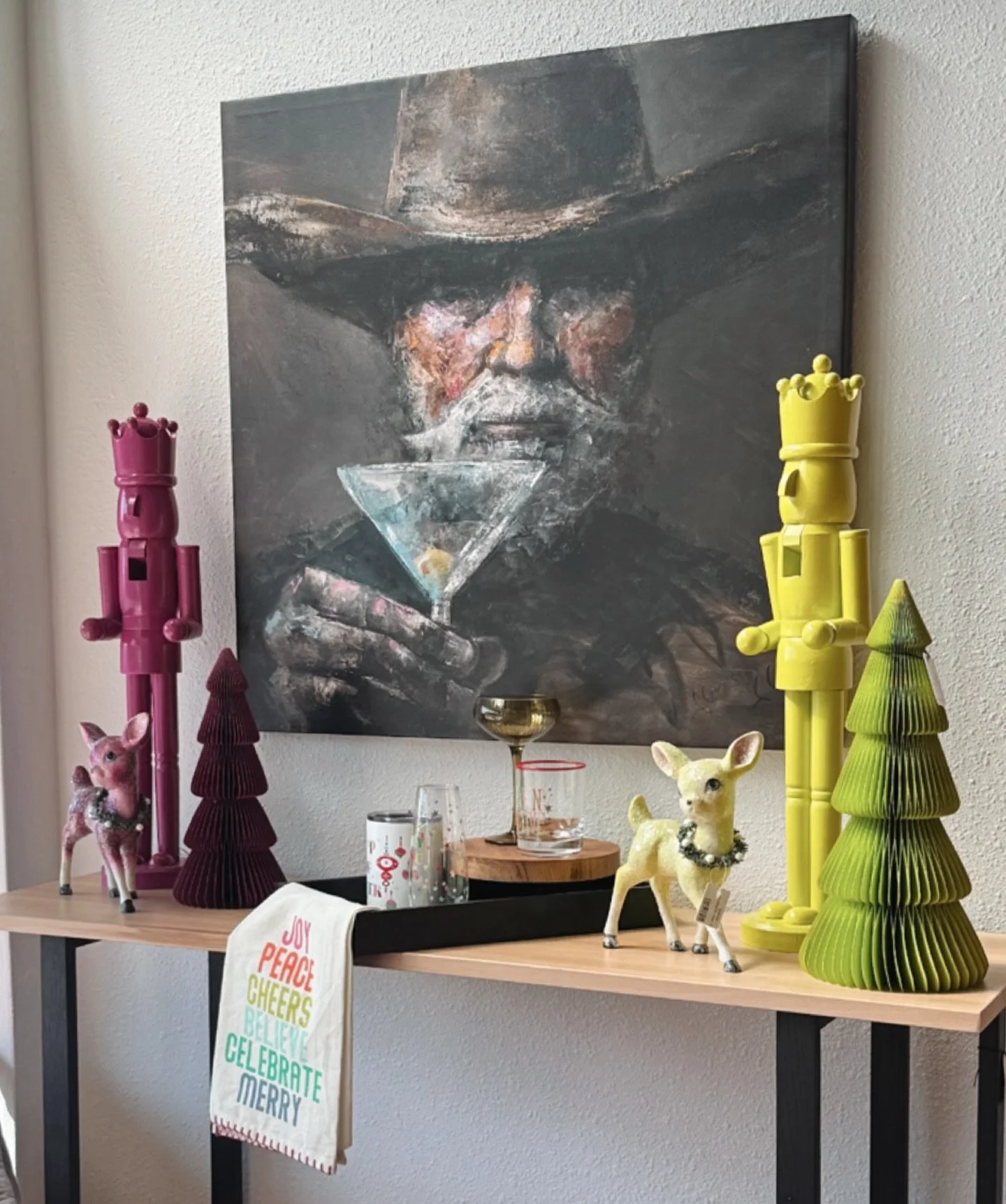 How rude of us!! We forgot to introduce the newest Cowboy in town! 

Meet Dirty, a bold, moody portrait by @justingrantart capturing the rugged charm of a weathered cowboy raising a martini with quiet confidence. Rendered in deep, textured strokes of