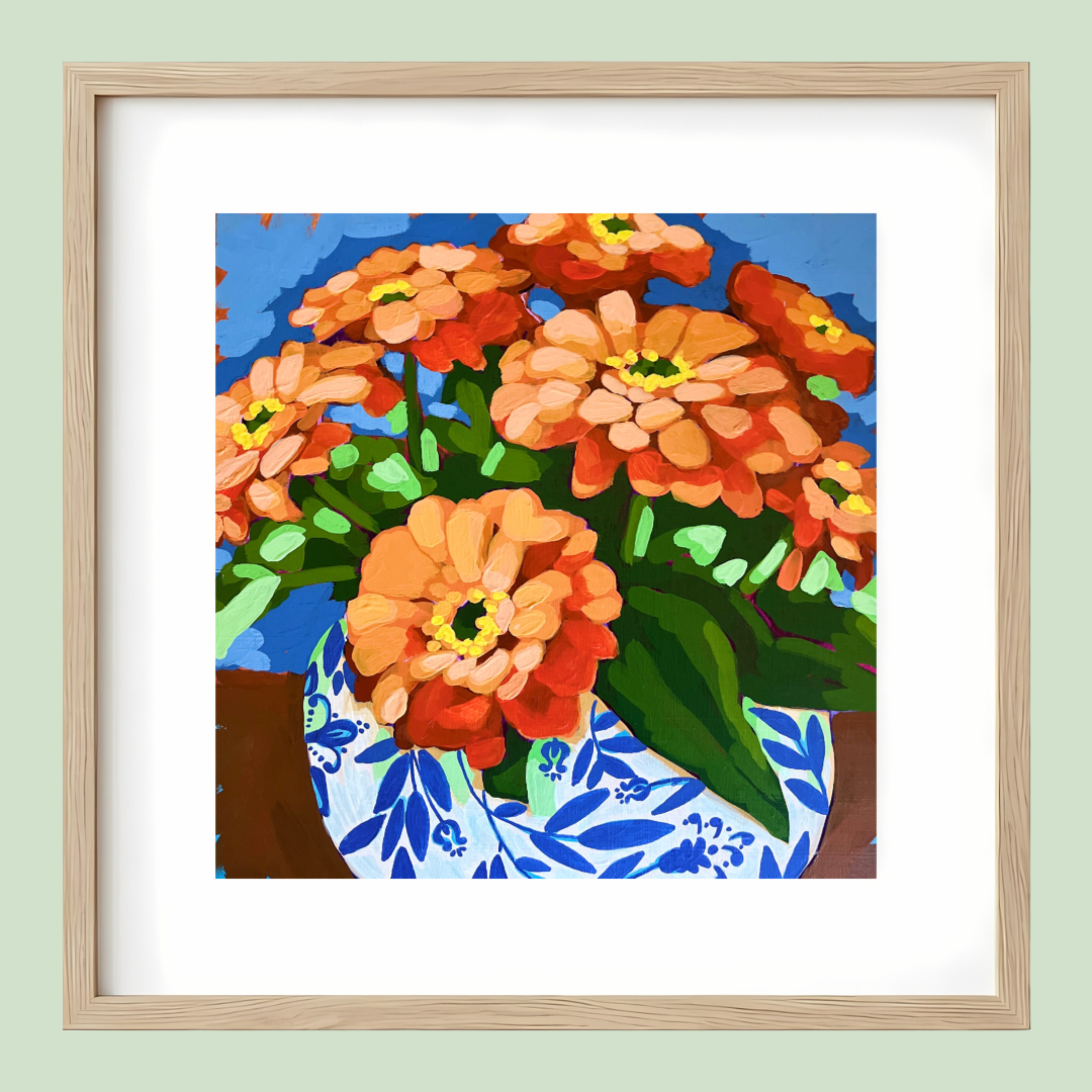 Orange Zinnia Arrangement