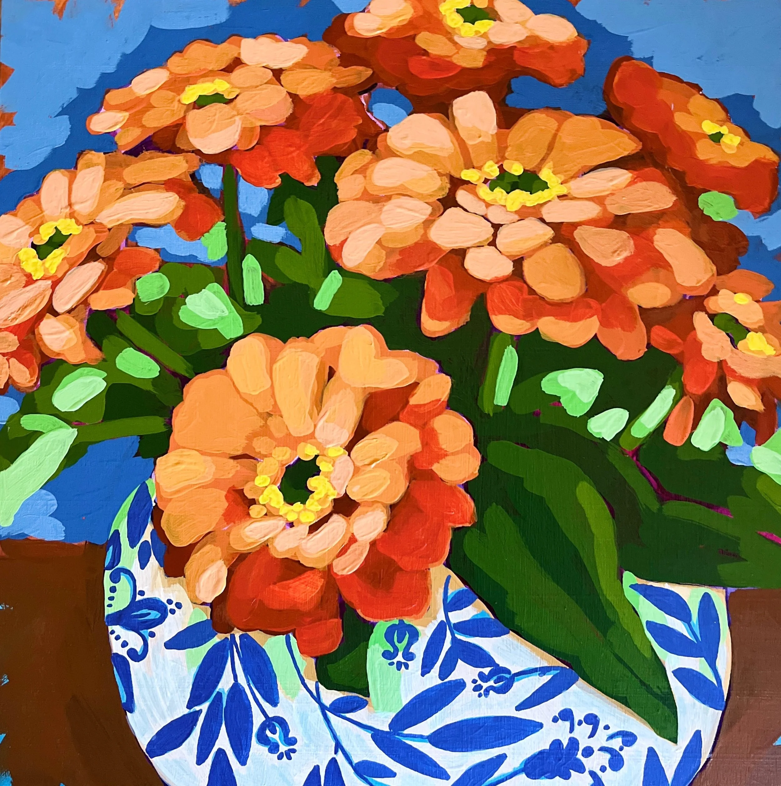 Orange Zinnia Arrangement