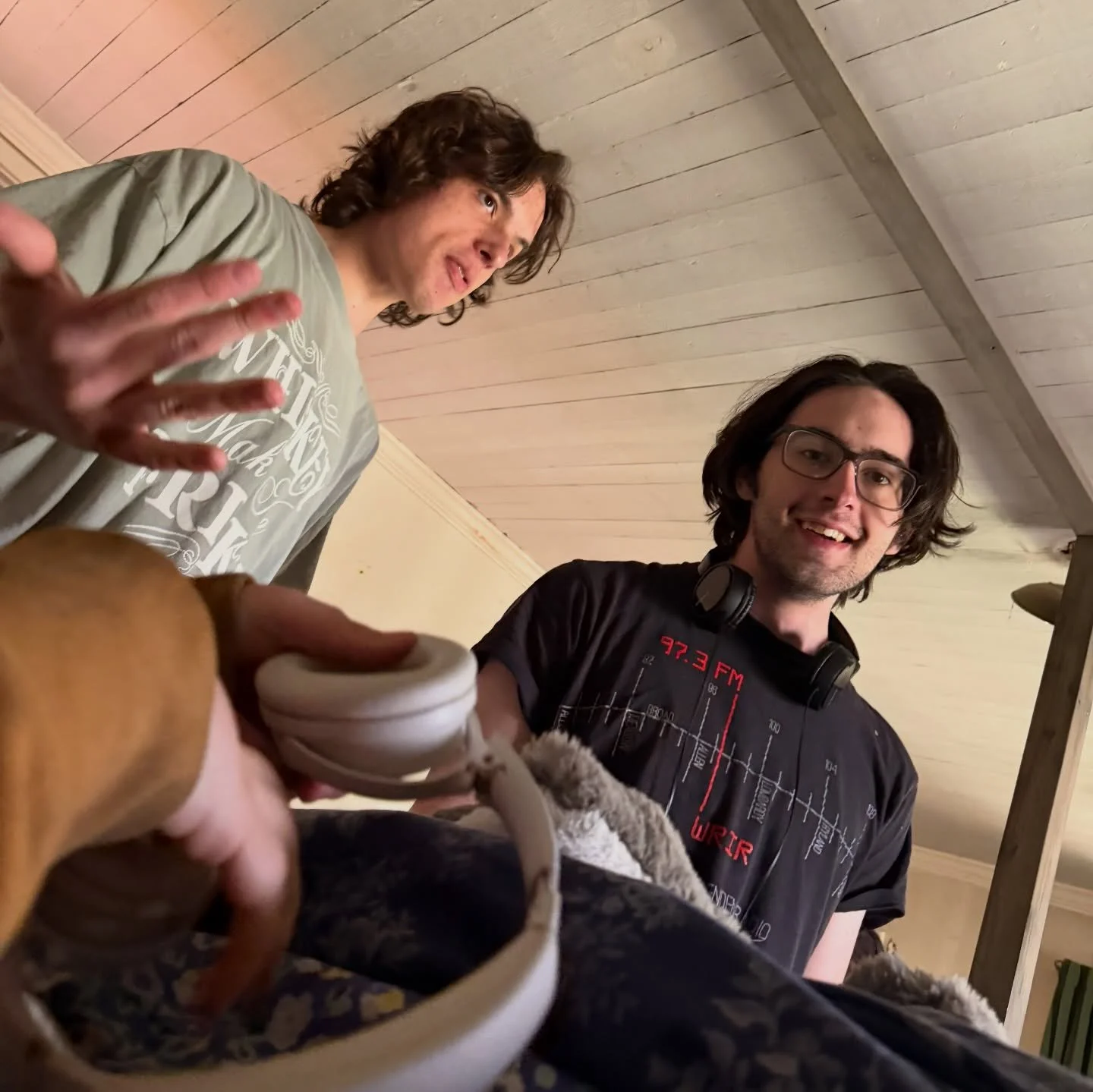 Do your big kids stand over you and talk to you? Do they follow you from room to room? 

Mine neither.