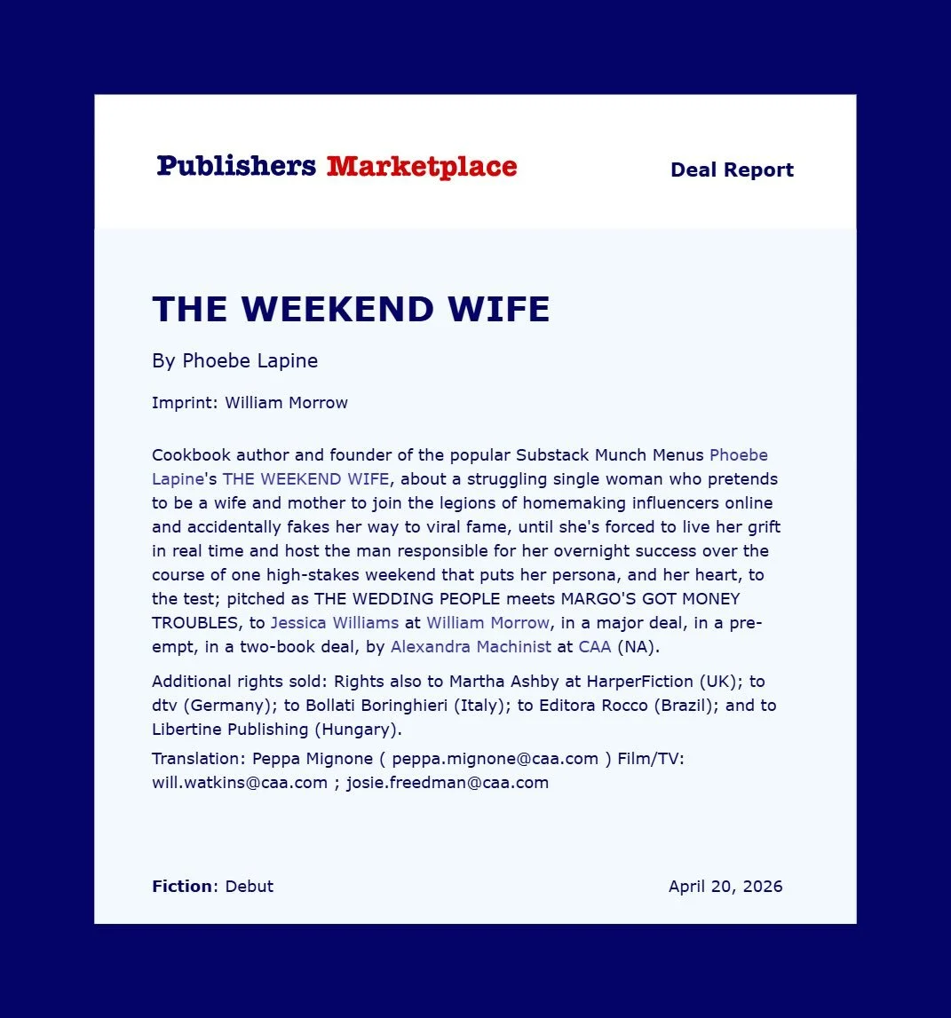 Surprise! I'm a novelist now... 📘✍🏻👩🏼&zwj;💻

When I was 23, @williammorrow gave me a cookbook deal and it jump started a career that I could have never dreamed up on my own. Apparently they are still crazy over there! It feels kismet that I get 