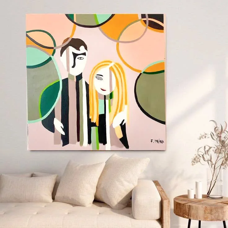 Nome: Eirô • Dimensão:80×80×4 • Técnica: acrílico • Material: tela de algodão esticada em grade de madeira. • Jun. 2024 Obra original exclusiva.