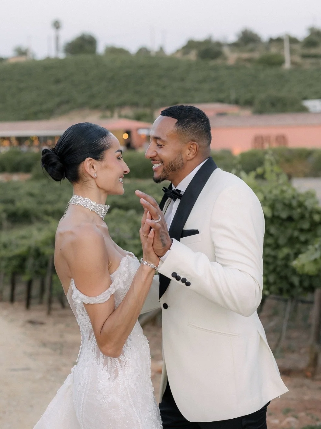 Untouchable.

Wedding Planners: @algarvedreamweddings
Decor/Styling: @claudia_mota_design
Venue: @arvad_wine
Photography &amp; video: @itsallabout.pt
Dresses: Martina Liana @essenseofaustralia
Bridal Stylist: Kate @weddingbelles_4oaks
Tux: @clementsa