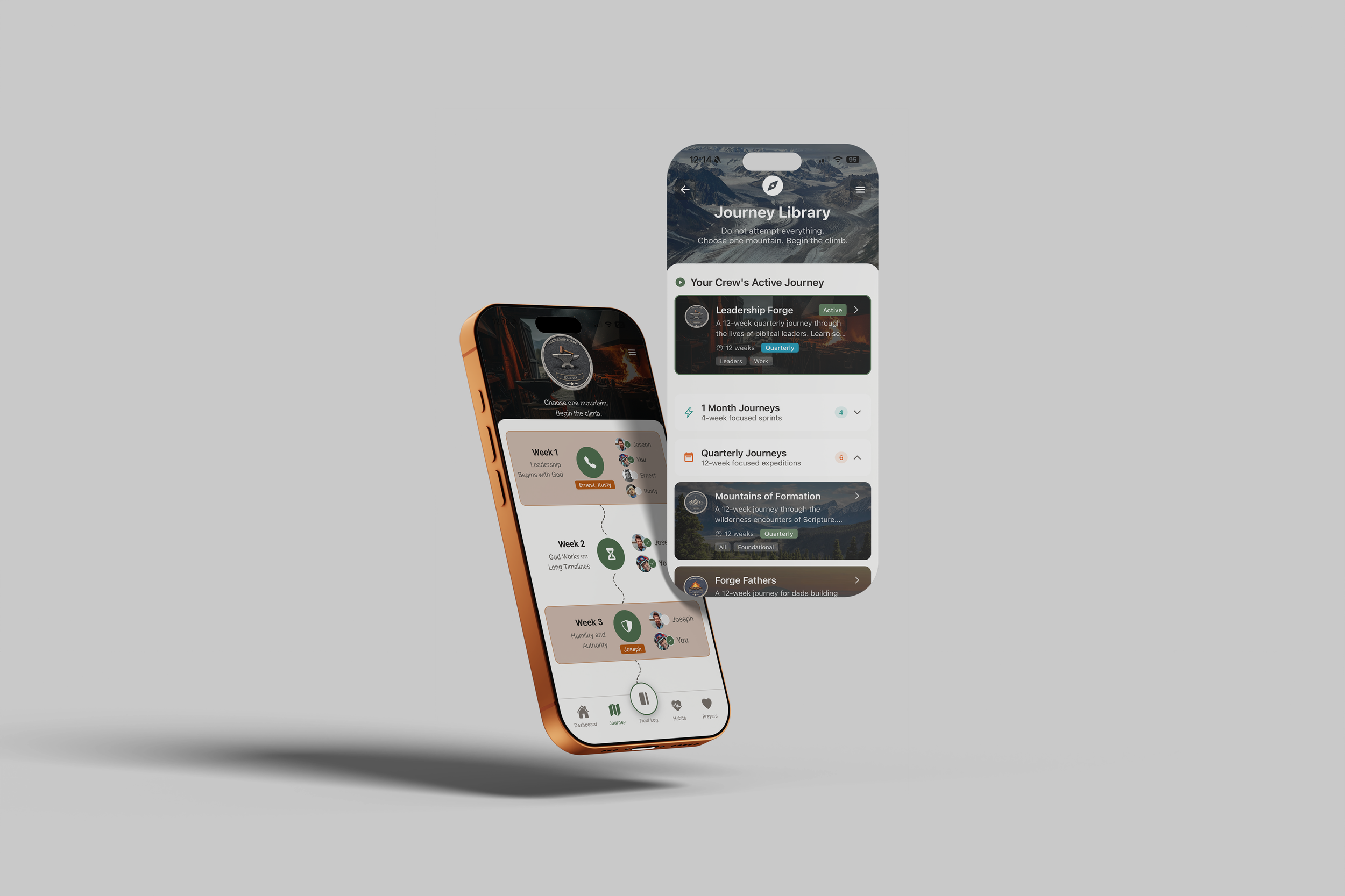 Men's devotional journeys feature in the Quiet Mastery app guiding men through seasonal discipleship pathways