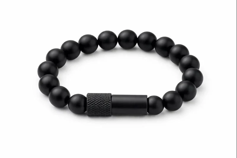 Black Onyx Matte Finish Bracelet.  Clean, minimal design