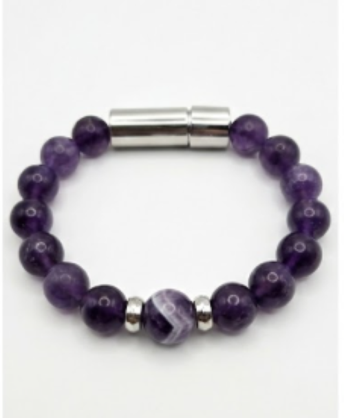 Amethyst & Chevron Amethyst Bracelet